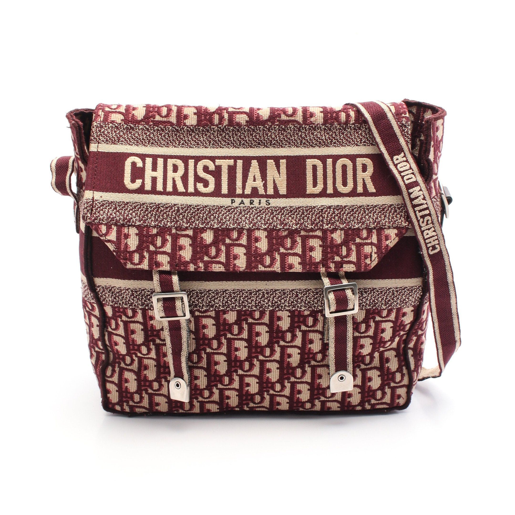 Dior Dior Dior Camp Oblique Shoulder Bag Canvas Bordeaux Beige Size ONE SIZE - 1 Thumbnail