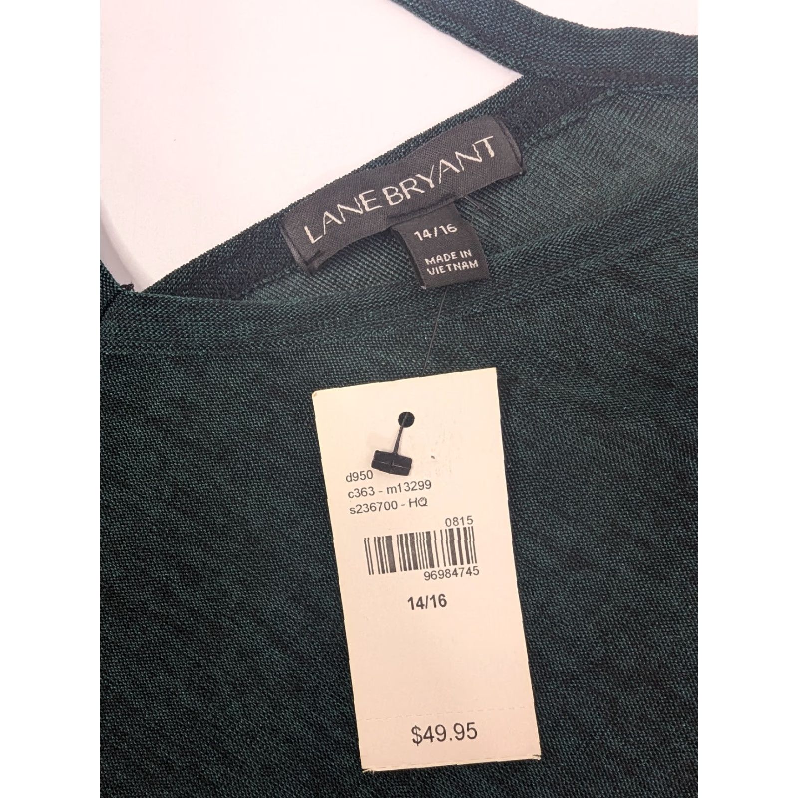 Vintage NWT Lane Bryant Emerald Green Dolman Sleeve V-Neck Top Back Keyhole Size 14/16 Size XL / US 12-14 / IT 48-50 - 7 Thumbnail