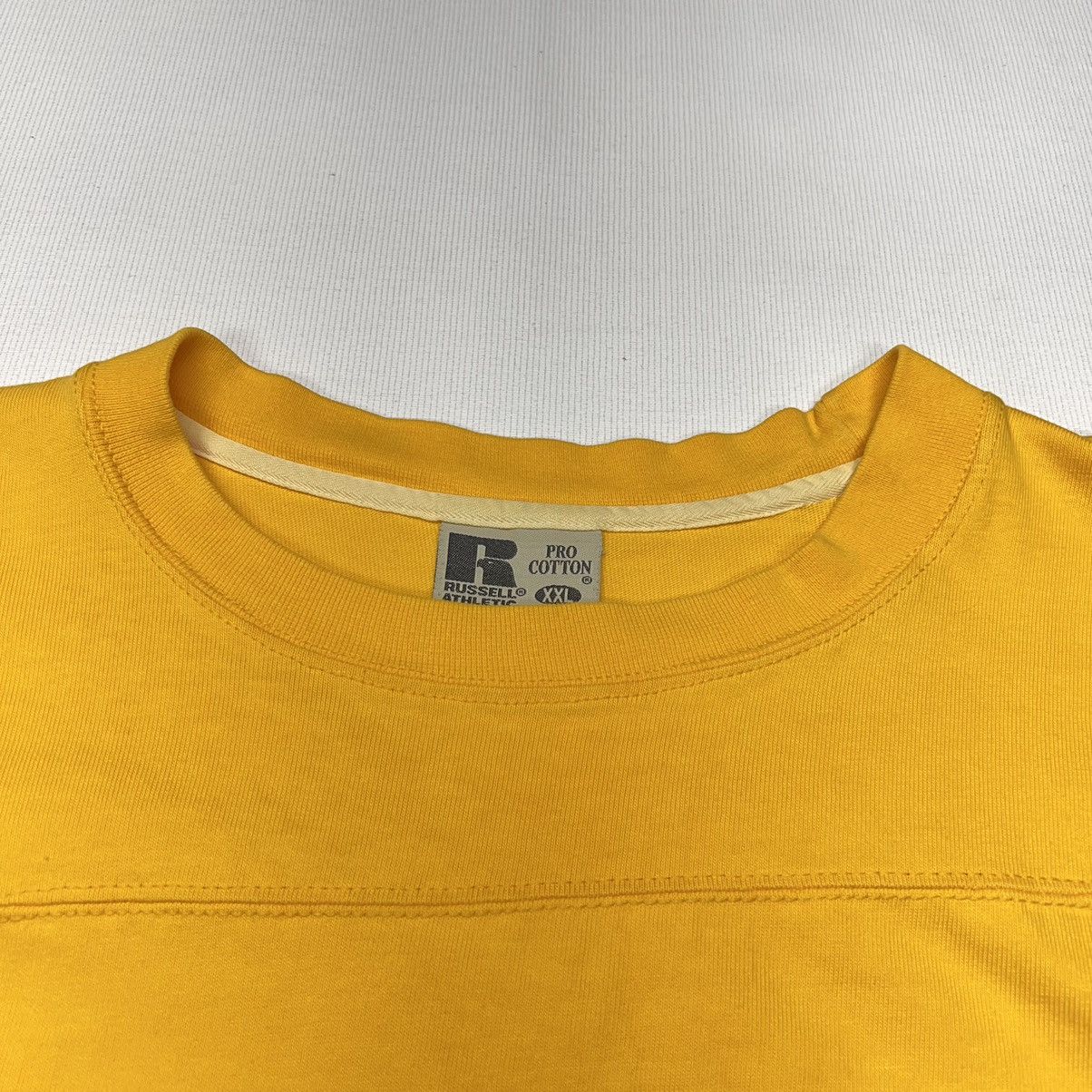 Russell Athletic × Vintage VTG Russell Athletic Shirt Yellow Pro Cotton Long Sleeve Size US XXL / EU 58 / 5 - 4 Thumbnail