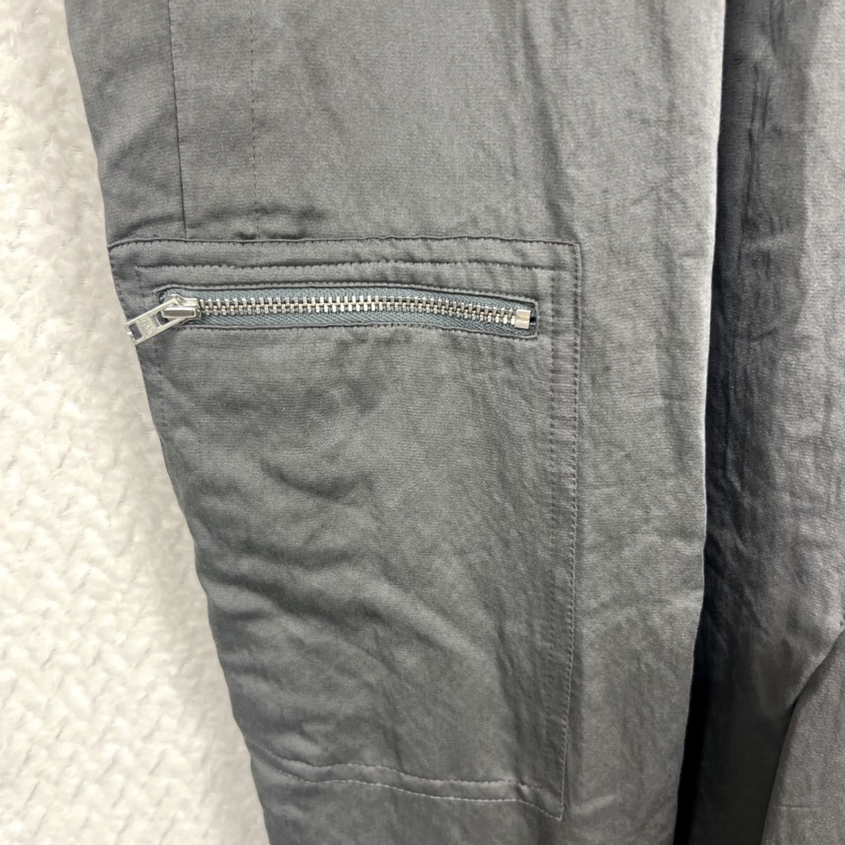 Donna Karan Donna Karan Shiny Satin Viscose Cargo Pants Size 14 Shadow Gray MSRP 95 Size 36" / US 14 / IT 50 - 5 Thumbnail