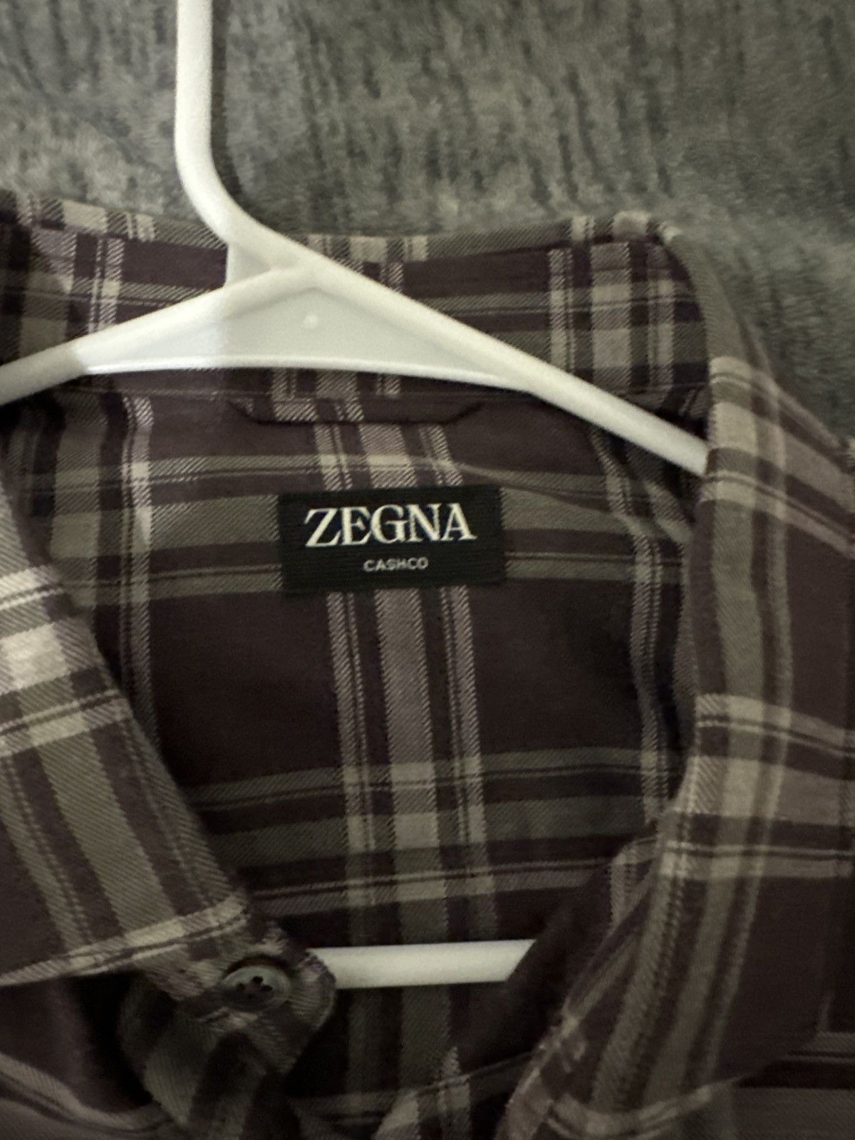 Ermenegildo Zegna × Z Zegna Zegna Men's Purple Plaid Long Sleeve Button-Up Shirt Size Size US XL / EU 56 / 4 - 6 Thumbnail
