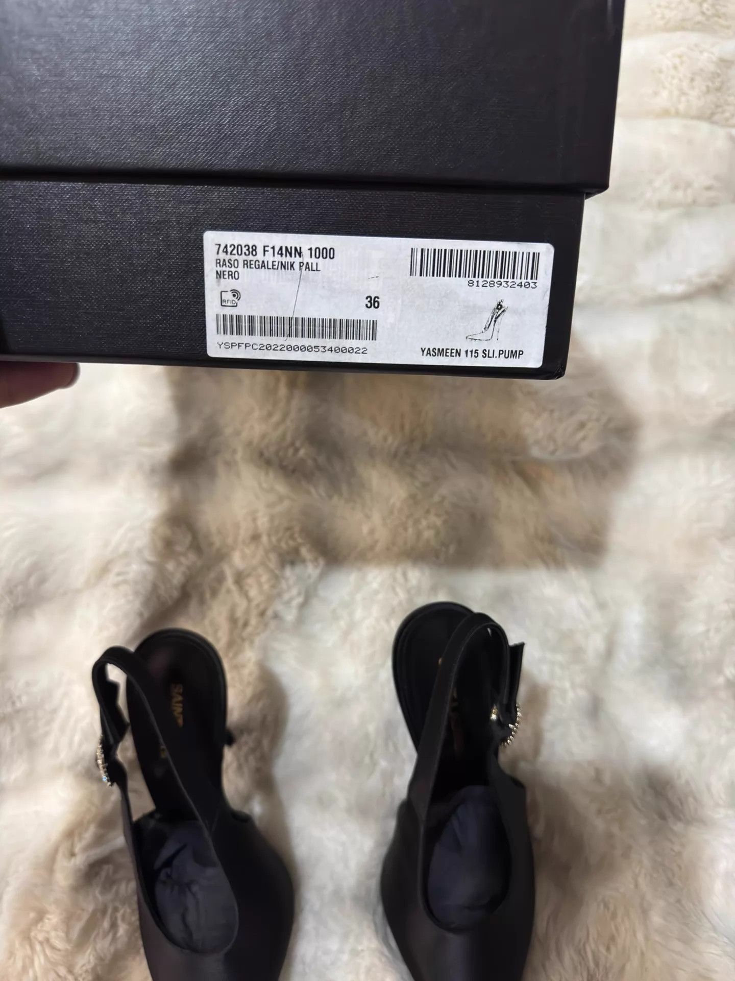 Saint Laurent Paris SAINT LAURENT Satin Crystal Heels 36 Size US 5.5 / IT 35.5 - 8 Thumbnail