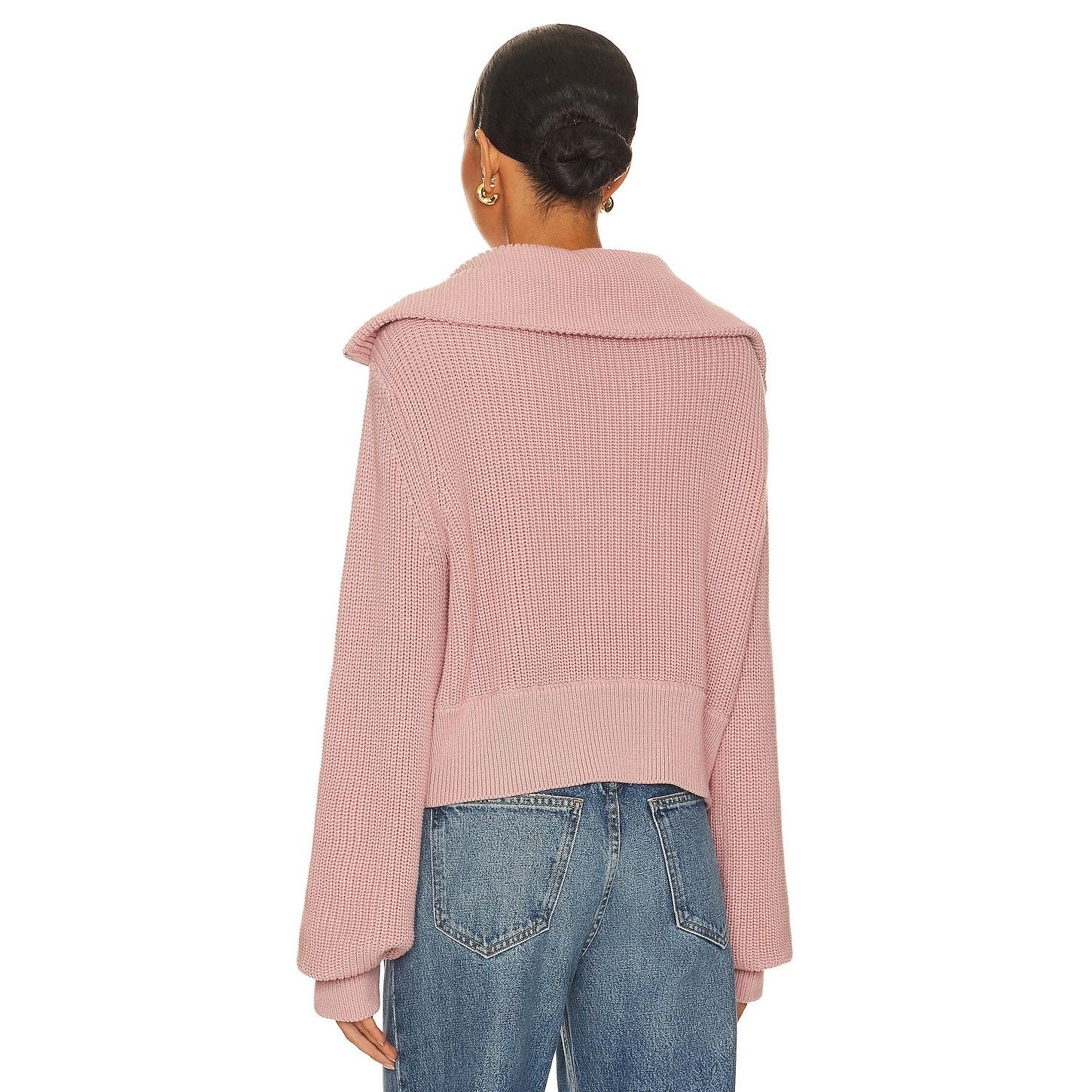 Varley Varley Pink Mentone Half Zip Wide Collar Shaker Sweater XS Size XS / US 0-2 / IT 36-38 - 11 Thumbnail
