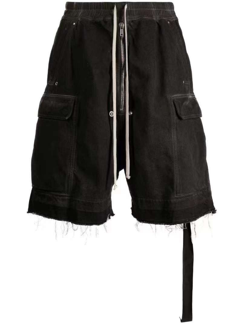 【関税・送料込み】Rick Owens Coated Denim Cargo Shorts Rick Owens Drkshdw RICK OWENS DRKSHDW Raw-cut denim cargo