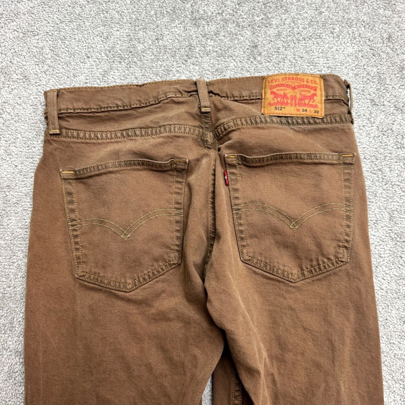 Levi's Levi's Slim Taper Jeans Mens 34x32 Brown Cotton Denim 5-Pocket Logo USA 500 Series Anthony? Size US 34 / EU 50 - 5 Thumbnail