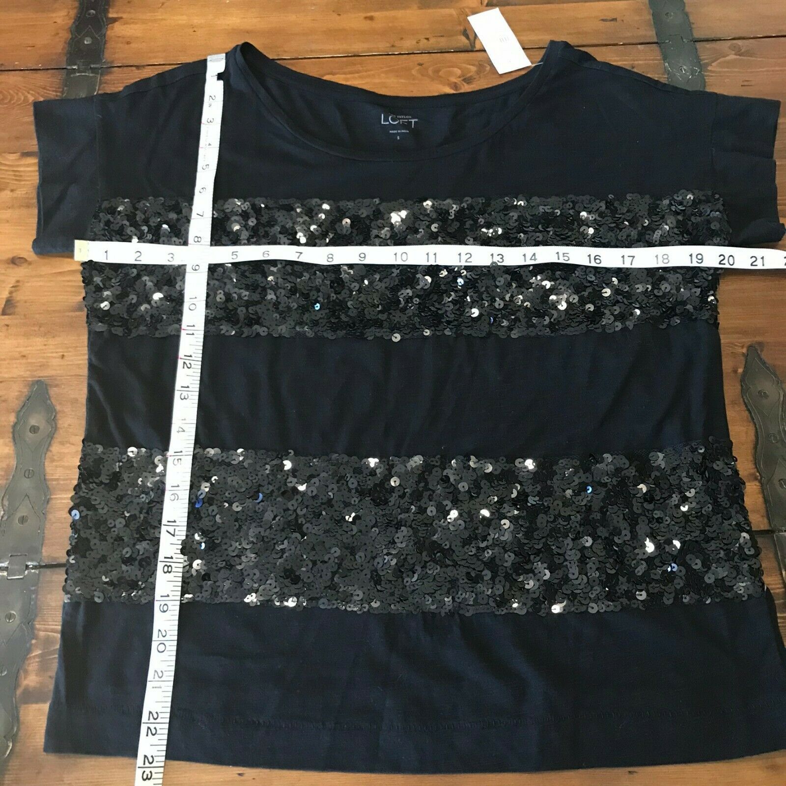 Other LOFT Womens Top Size Small Black Sequined Striped NEW Size S / US 4 / IT 40 - 5 Thumbnail