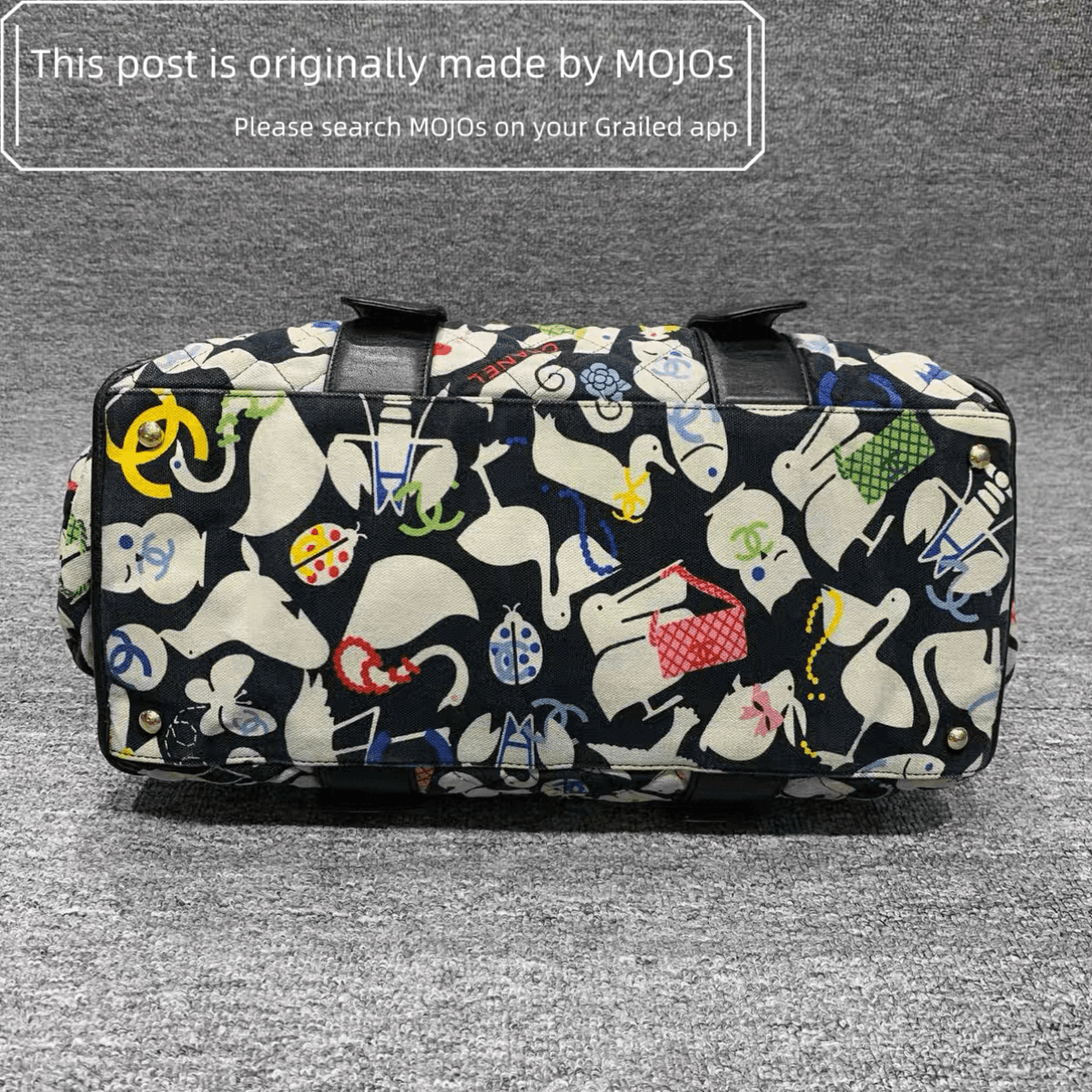 Chanel Chanel Vintage Canvas Full Print Gym Bag mojos174129 Size ONE SIZE - 6 Thumbnail