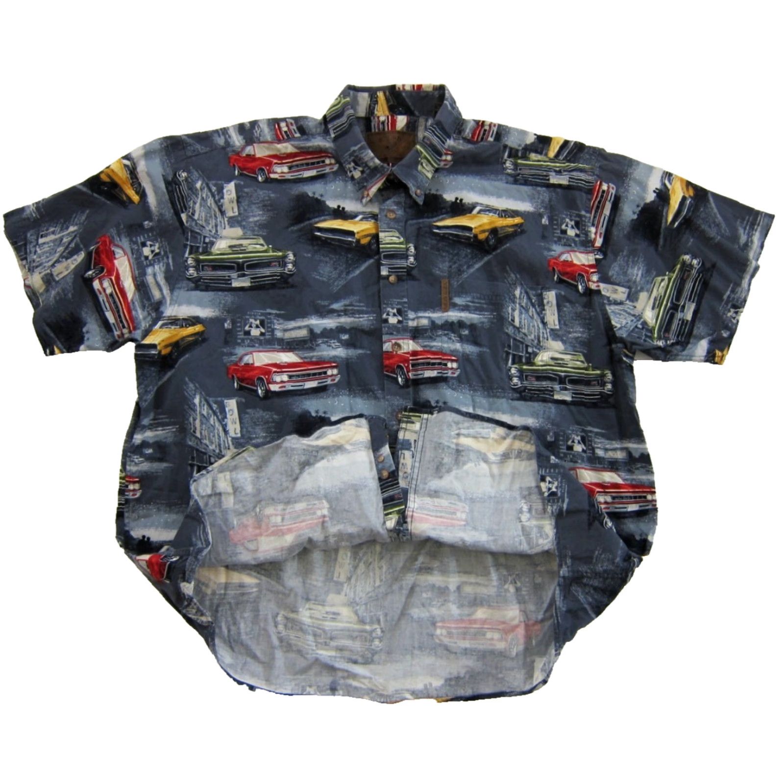 Vintage VINTAGE North River 100% Cotton Blue Red Car Short Sleeve Hawaiian Shirt XXL Size US XXL / EU 58 / 5 - 4 Thumbnail