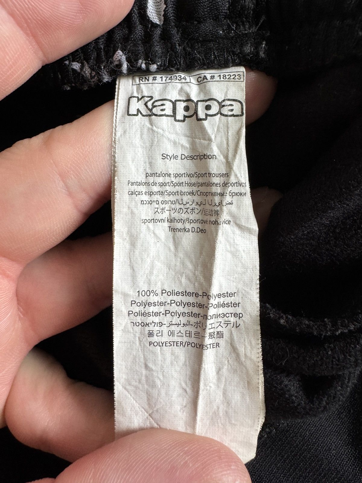 Kappa Kappa Authentic Black Track Pants with Logo Taped Sides Size US 30 / EU 46 - 17 Thumbnail
