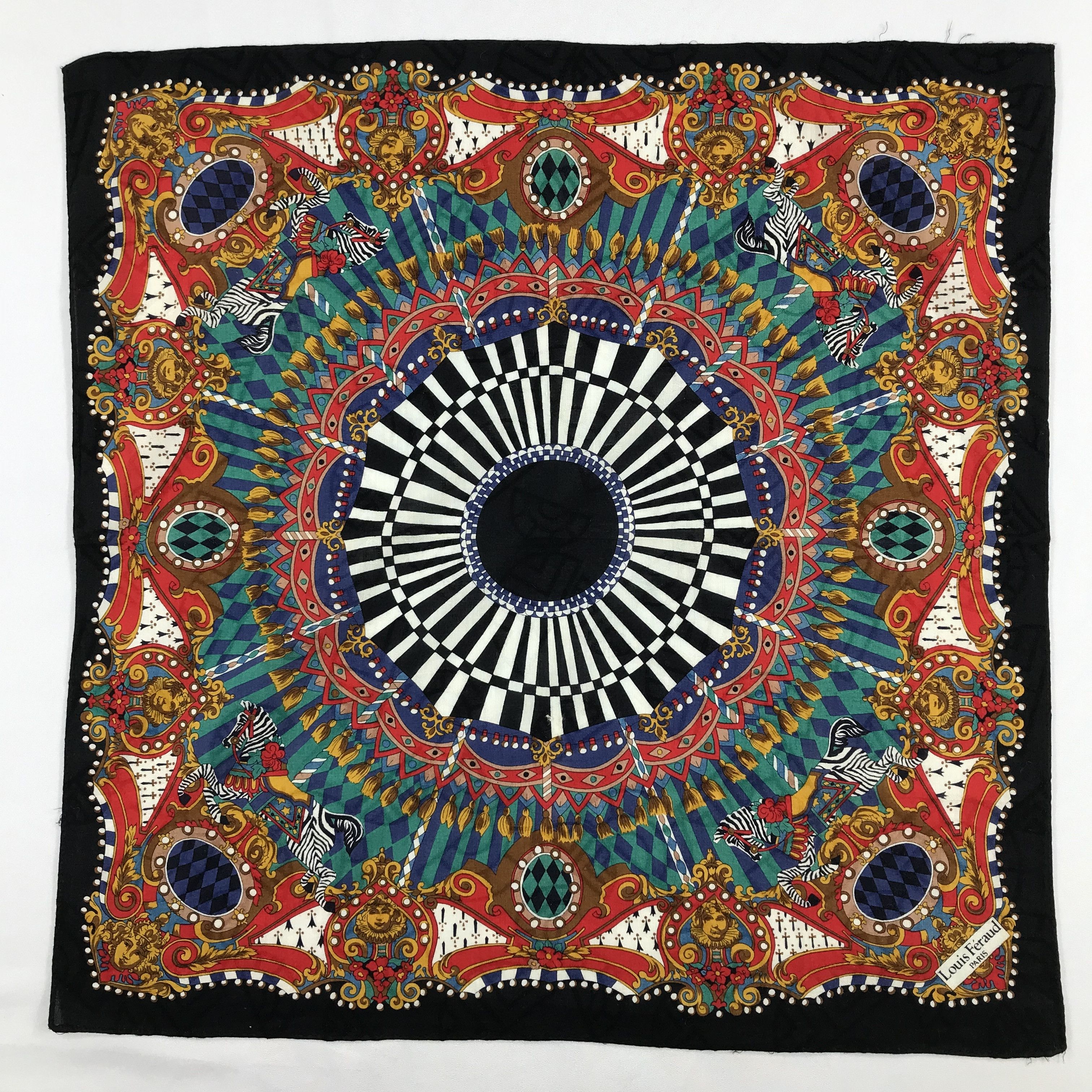Louis Feraud × Vintage Louis Feraud Bandana / Handkerchief / Neckerchief - S2288 Size ONE SIZE - 1 Thumbnail