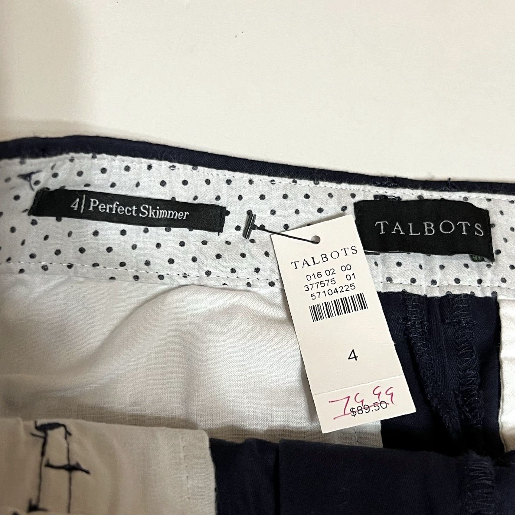 Talbots Talbots Women’s 4 Flat Front Cropped Pants Blue 30in 22in Flat Front Slim Beac h City Preppy NWT Size 27" / US 4 / IT 40 - 6 Thumbnail