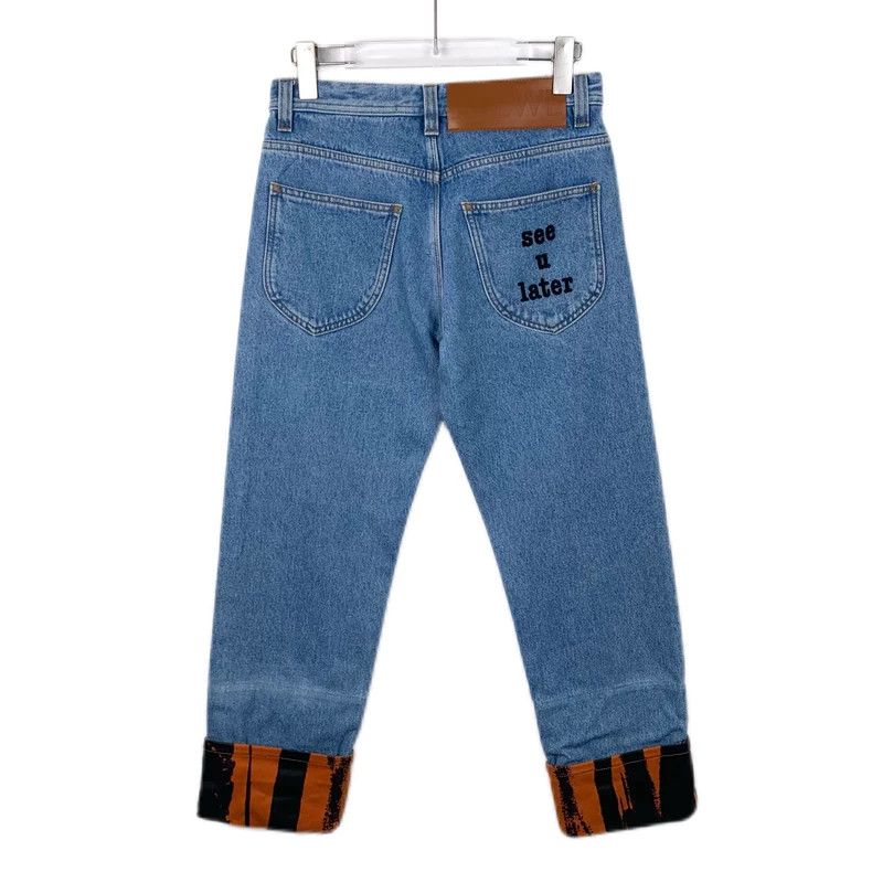 Loewe Loewe Blue wavy cotton denim casual trousers Size 31" - 2 Thumbnail