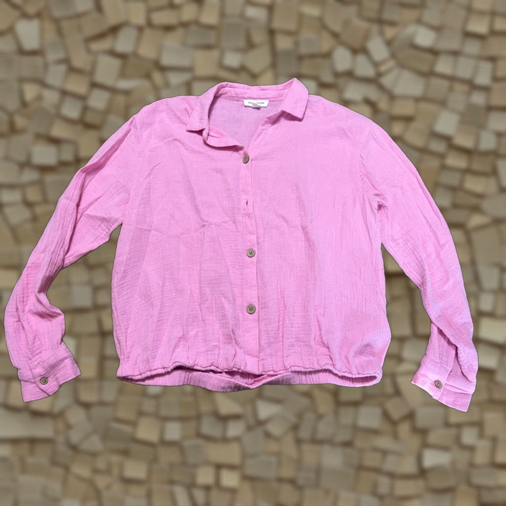 Vintage Beach Lunch Lounge Shirt Women's Small Pink Long Sleeve Button Up Size S / US 4 / IT 40 - 1 Thumbnail