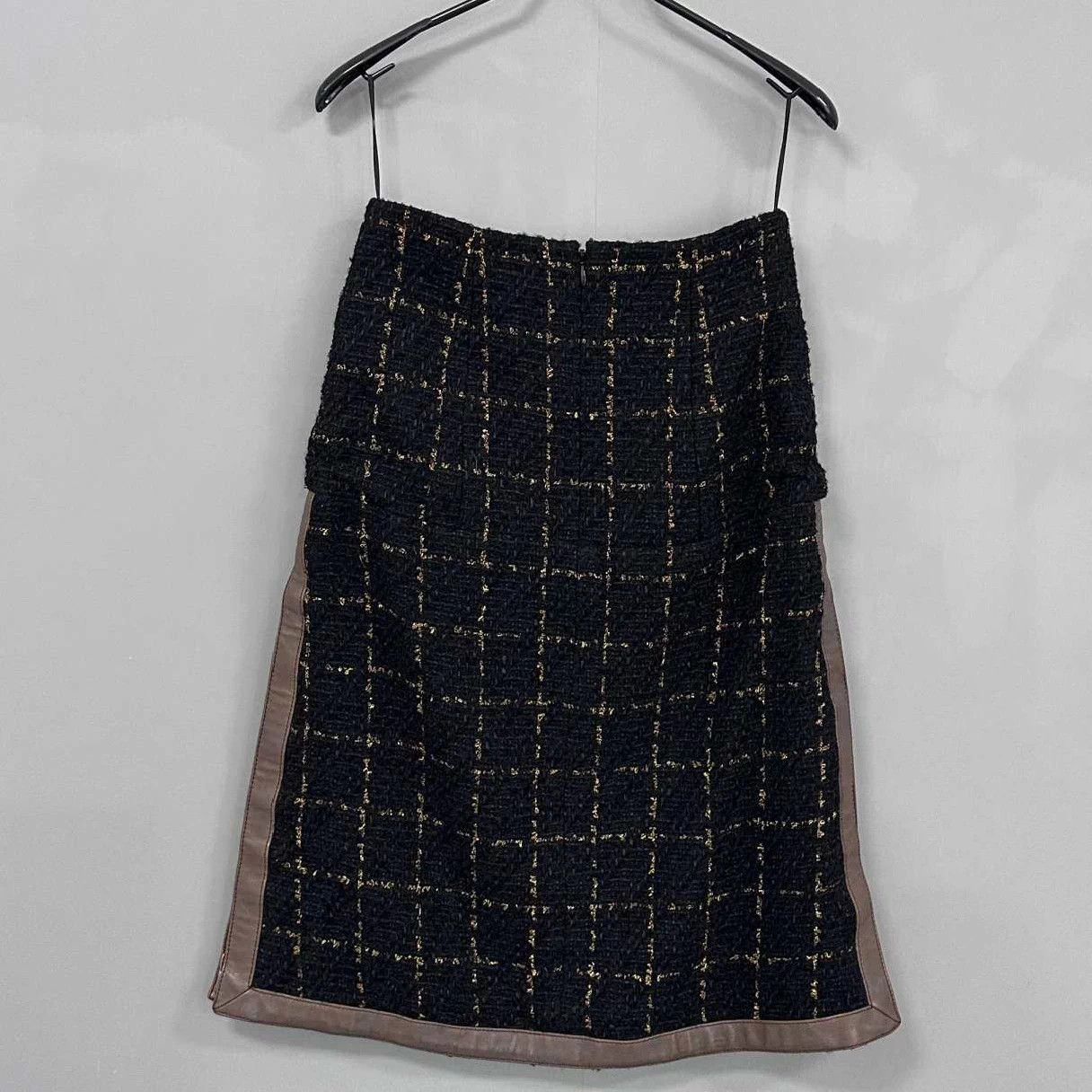 Chanel Chanel Black & Gold Woven Leather Skirt Size 34 New Size 25" / US 0 / IT 36 - 2 Thumbnail