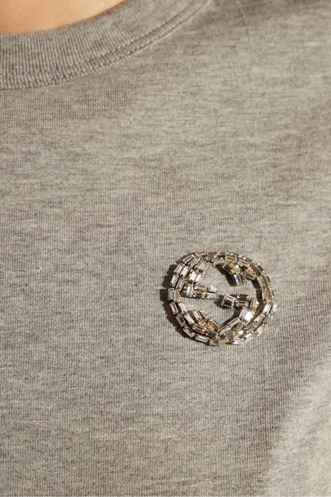 Gucci o1la5ras0526 Cotton Jersey T-Shirt With Embroidery in Grey Size S / US 4 / IT 40 - 5 Thumbnail