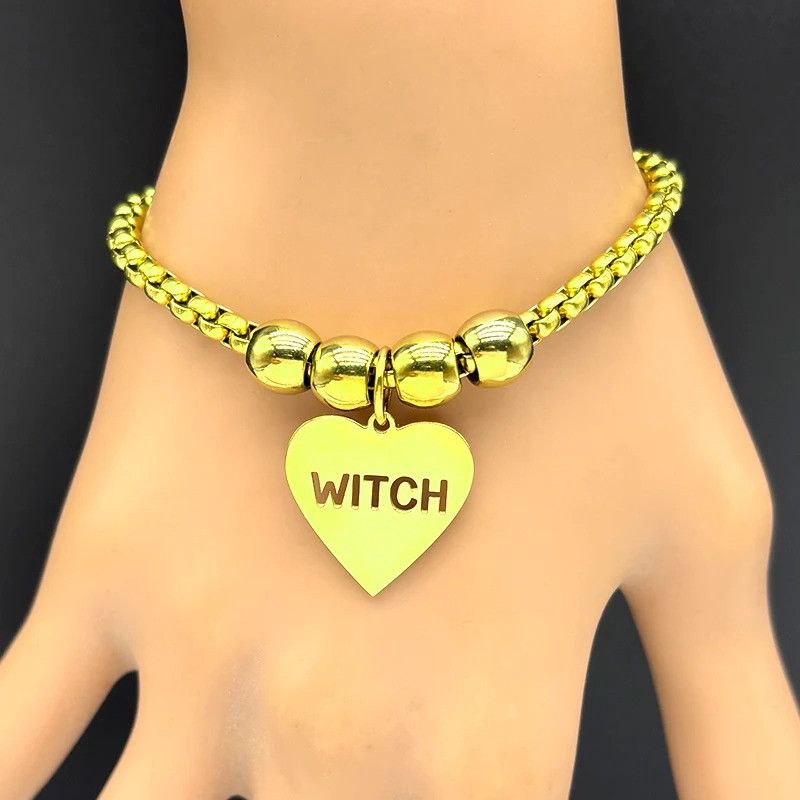Jewelry Gothic Love Heart Witchcraft Bracelet Size ONE SIZE - 2 Thumbnail
