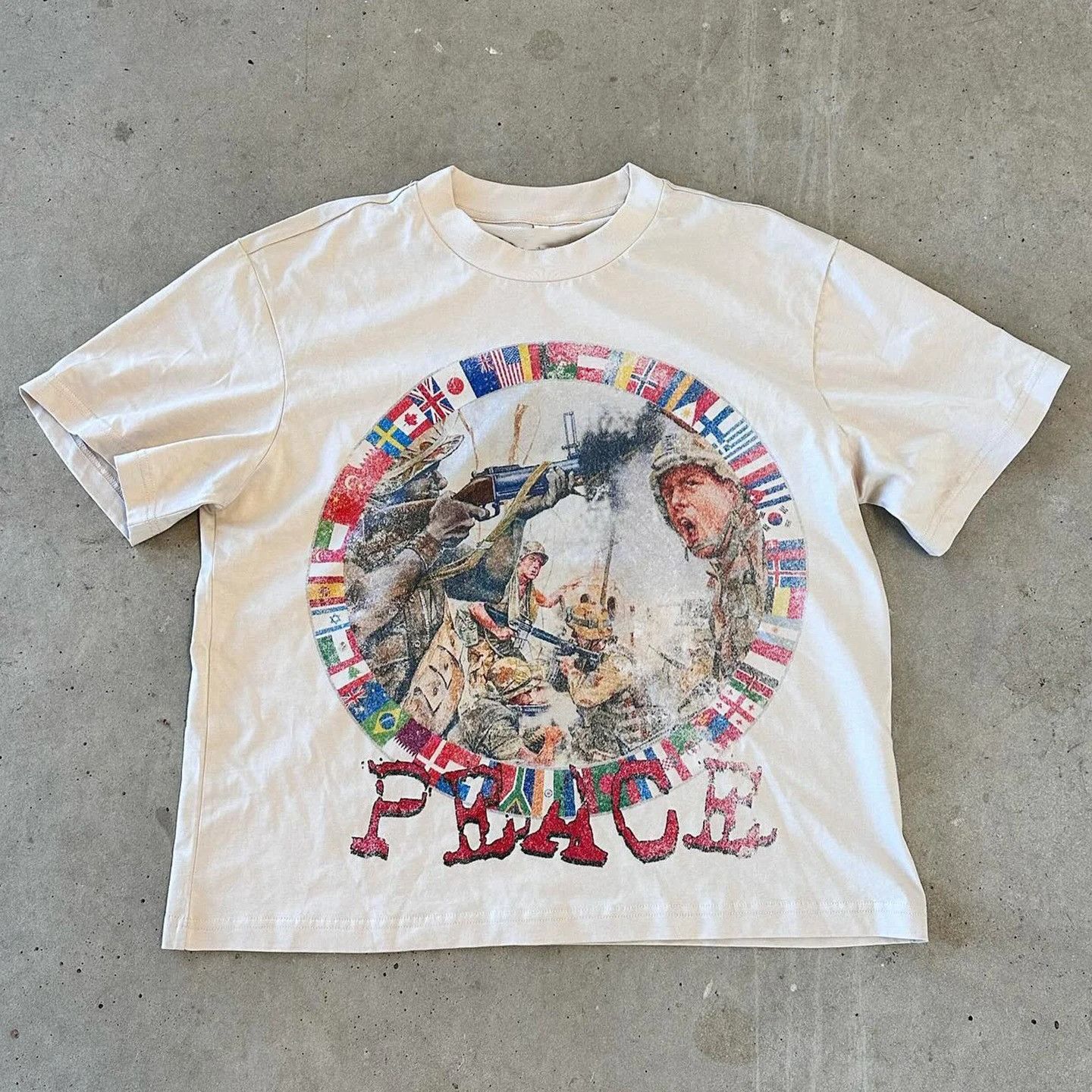 Vintage Casual Peace graphic T-Shirt Size US XL / EU 56 / 4 - 1 Thumbnail