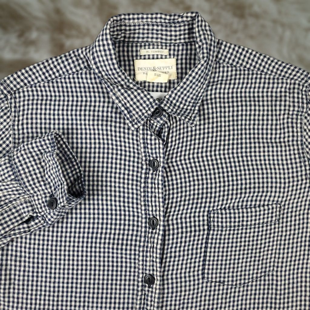 Ralph Lauren DENIM & SUPPLY RALPH LAUREN Shirt Mens Medium Blue Check Button Up Long Sleeve Size US M / EU 48-50 / 2 - 1 Thumbnail
