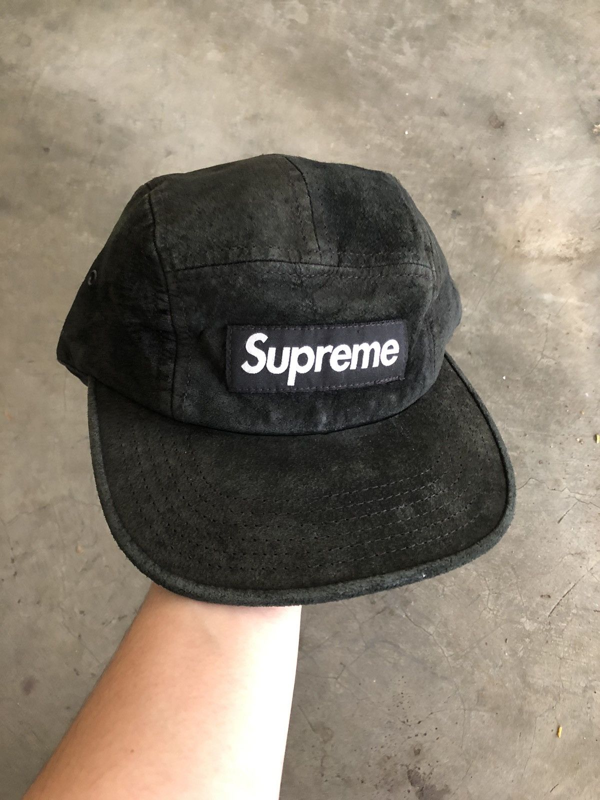 Supreme 5 panel hat black hotsell