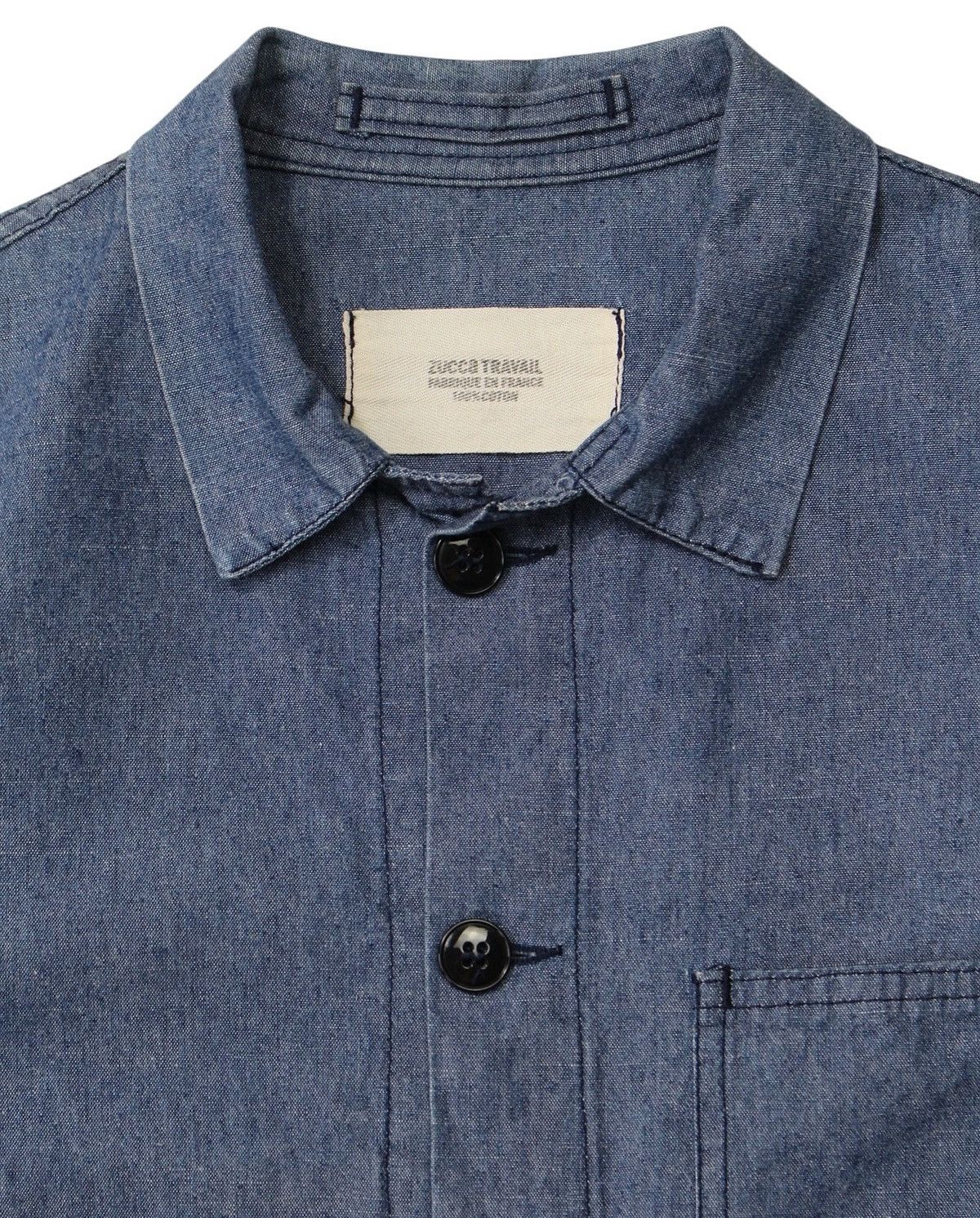 Issey Miyake SS2011 ZUCCA TRAVAIL INDIGO CHAMBRAY CHORE JACKET Size US S / EU 44-46 / 1 - 2 Thumbnail