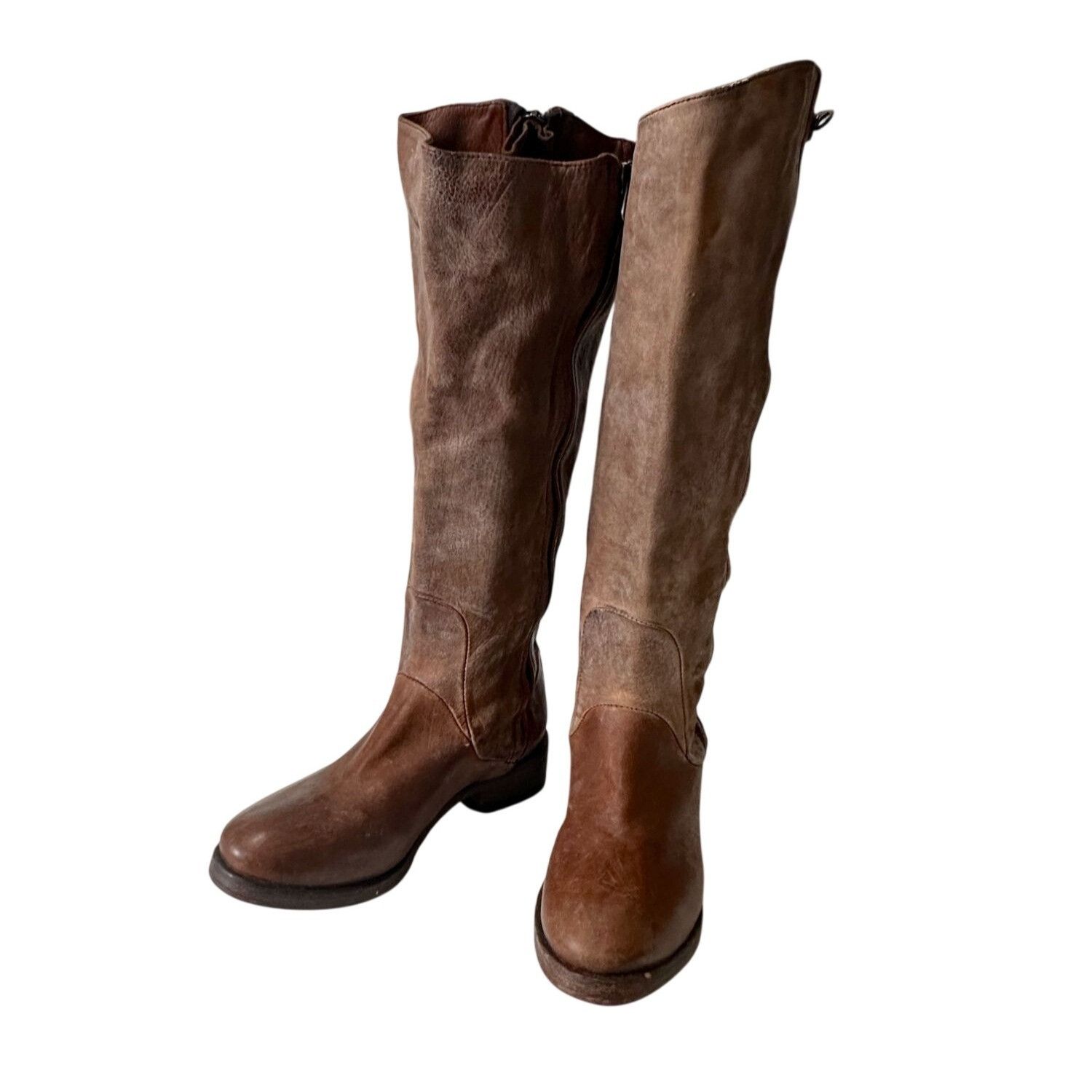 Other Nylo Distressed Leather Tall Double Zip Boots EU 39 Size US 9 / IT 39 - 1 Thumbnail