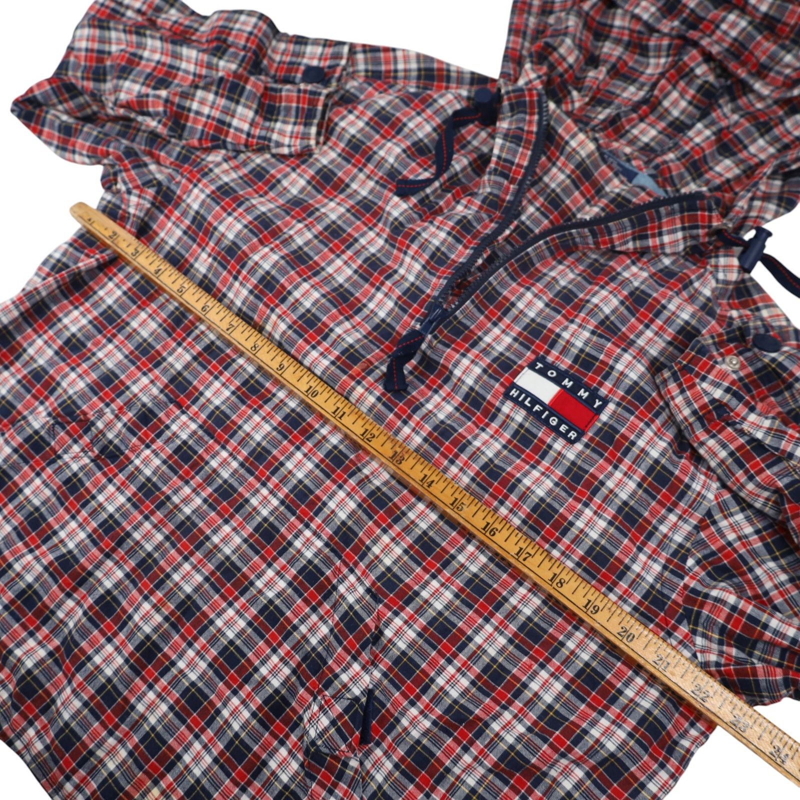 Tommy Hilfiger × Vintage Vintage 90S Tommy Hilfiger Plaid Pullover Hoodie Size US M / EU 48-50 / 2 - 8 Thumbnail