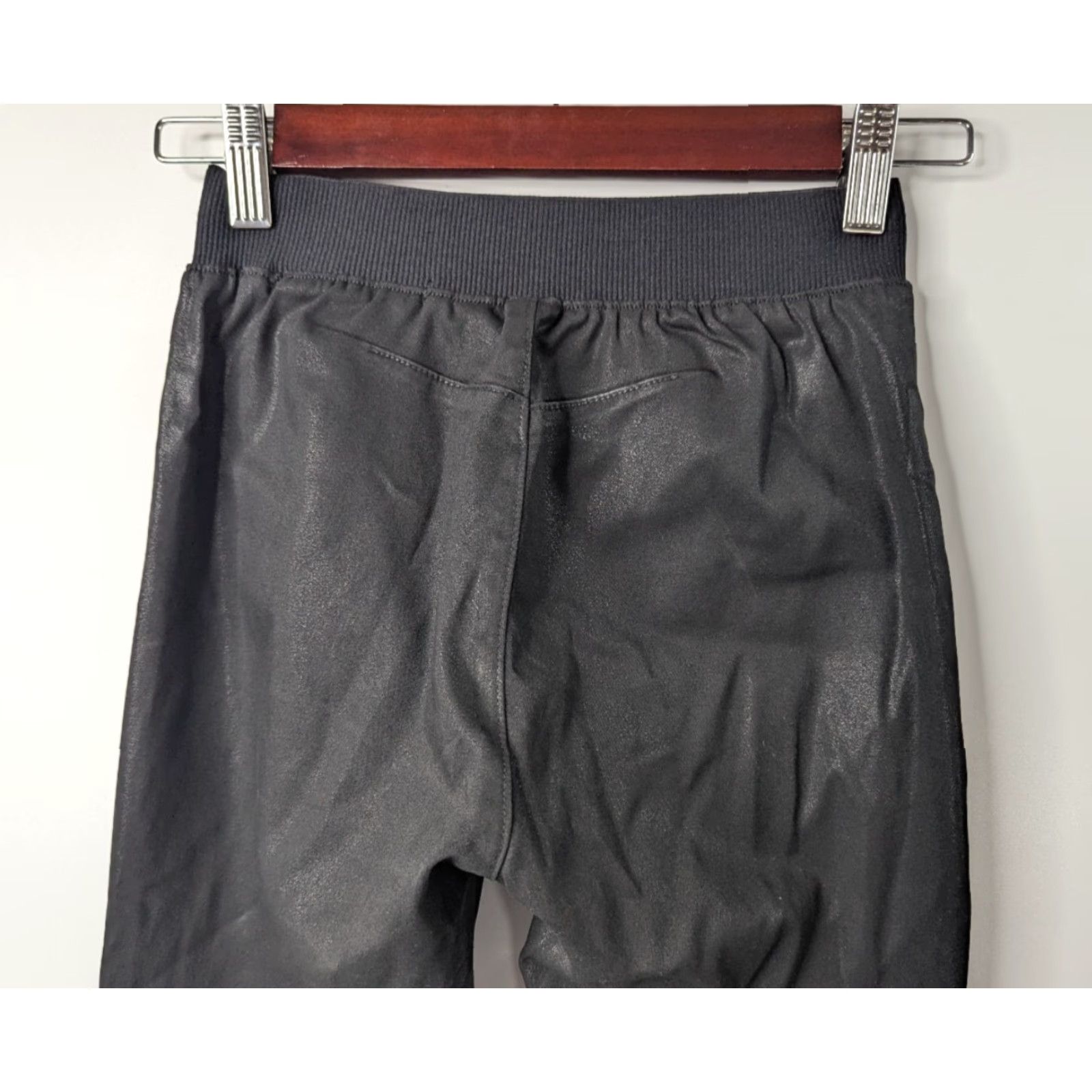 Rag & Bone NWT Rag & bone The Danny Coated Black Jogger Pants Leggings XS Pull-On Women Size XS Black Wax Coated Joggers Elastic Waist Hem Size 26" / US 2 / IT 38 - 4 Thumbnail
