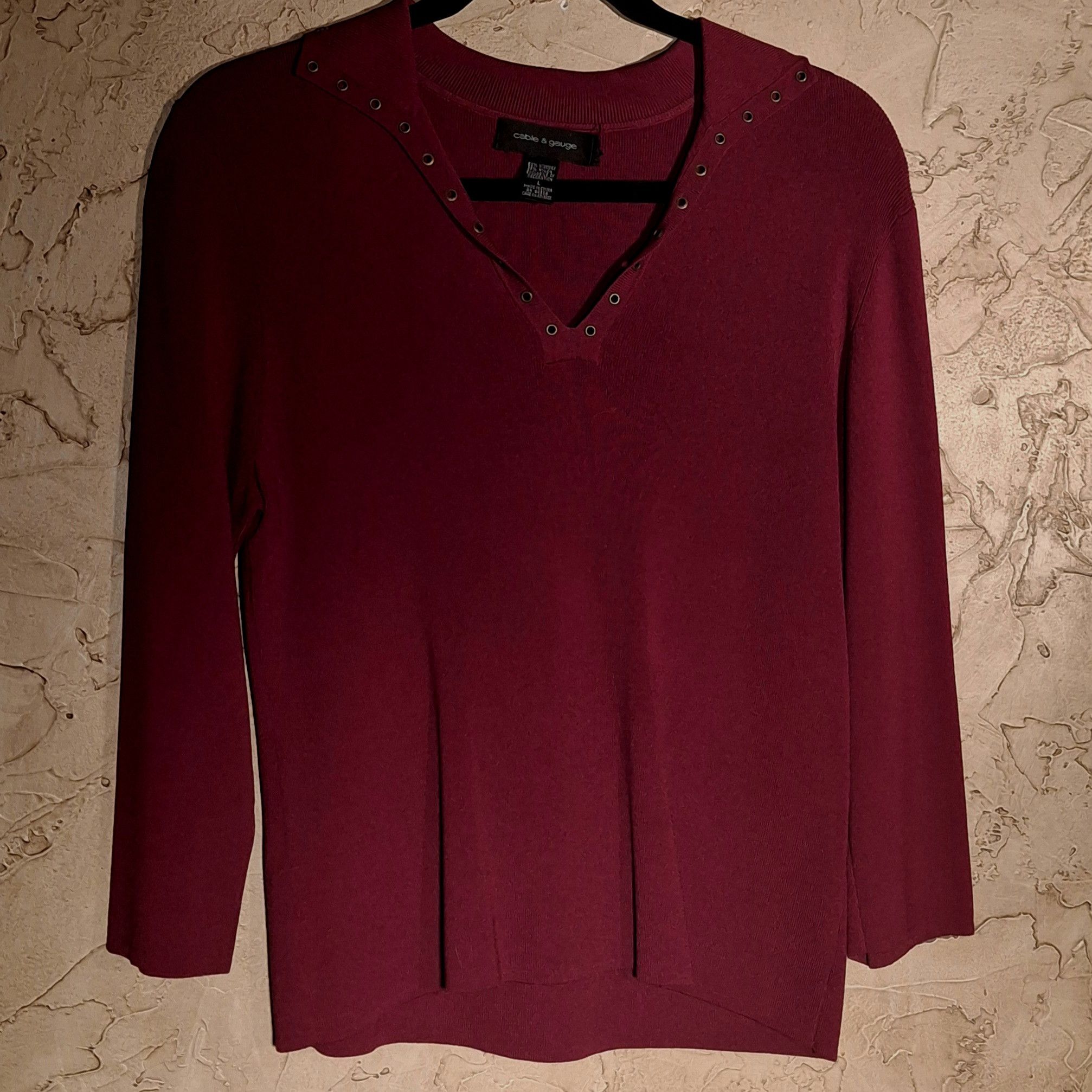 Other cable and gauge burgundy knit top Size L / US 10 / IT 46 - 1 Thumbnail