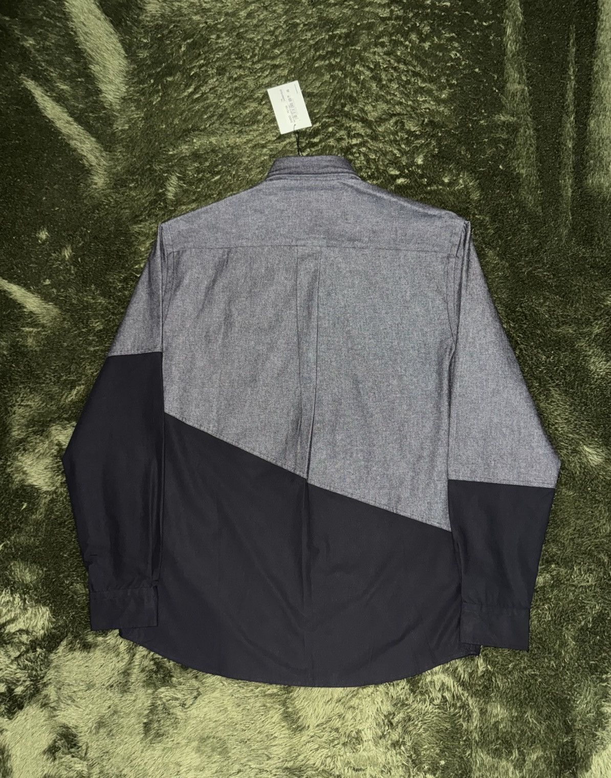 JW Anderson [EU46] JW Anderson Two-Tone Chambray Mix Shirt Black Size US L / EU 52-54 / 3 - 9 Thumbnail