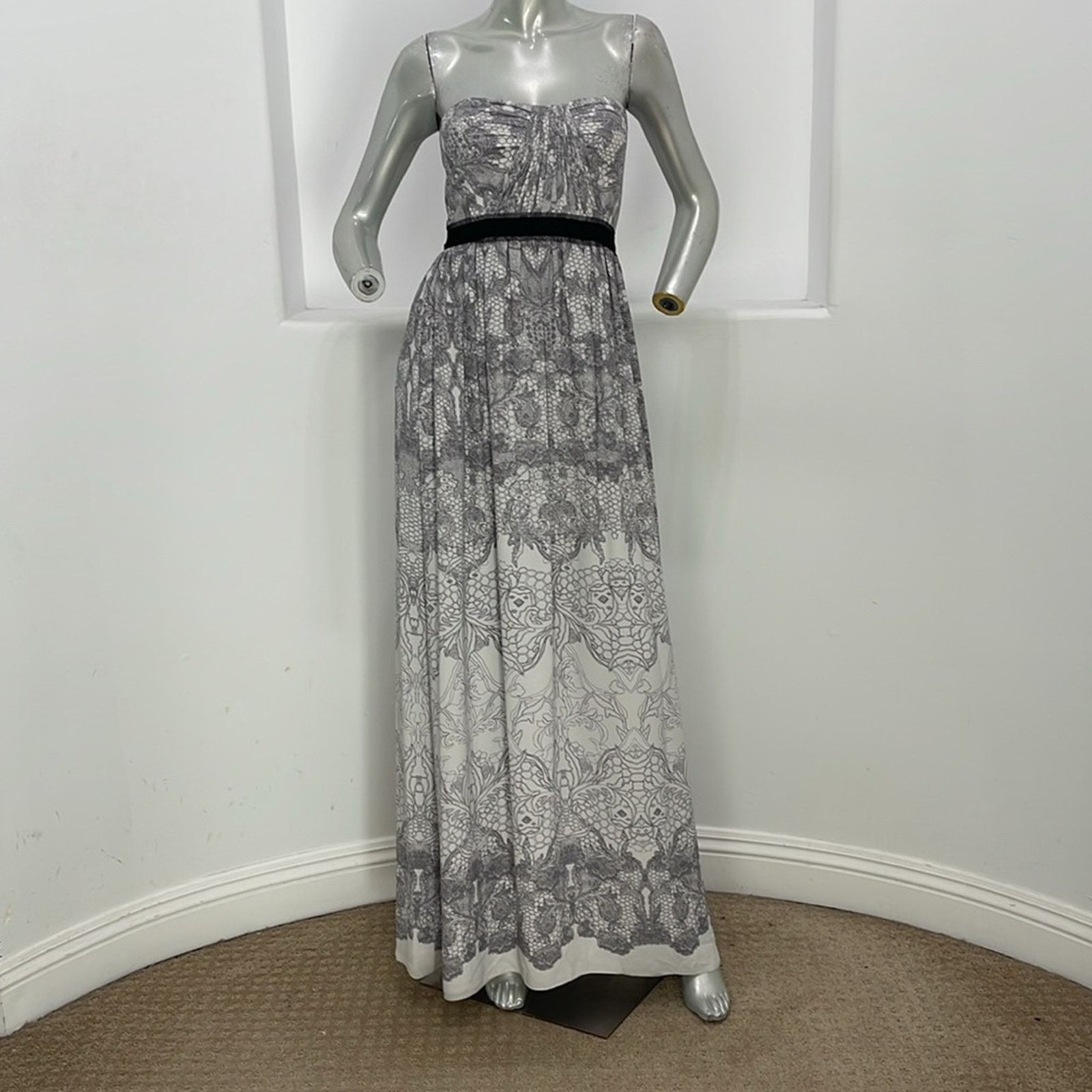 Bcbgmaxazria Bcbgmaxazria Amber Strapless Maxi Dress White Gray Sz 2 Size XS / US 0-2 / IT 36-38 - 9 Thumbnail
