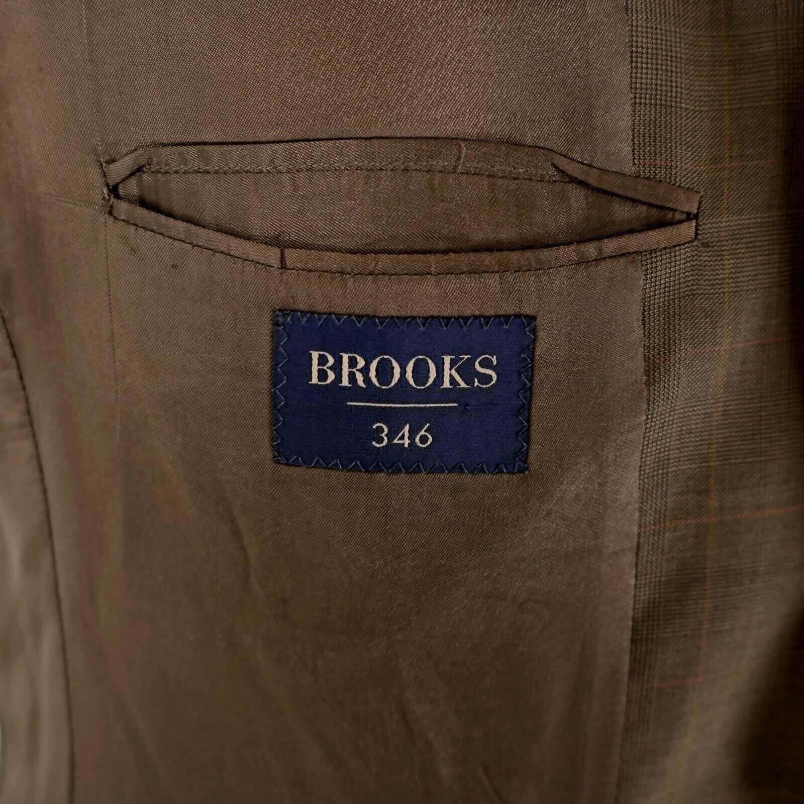 Brooks Brothers Brooks Brothers 346 Wool Green Glen Plaid W/ Brown Windowpan Size 40R - 8 Thumbnail
