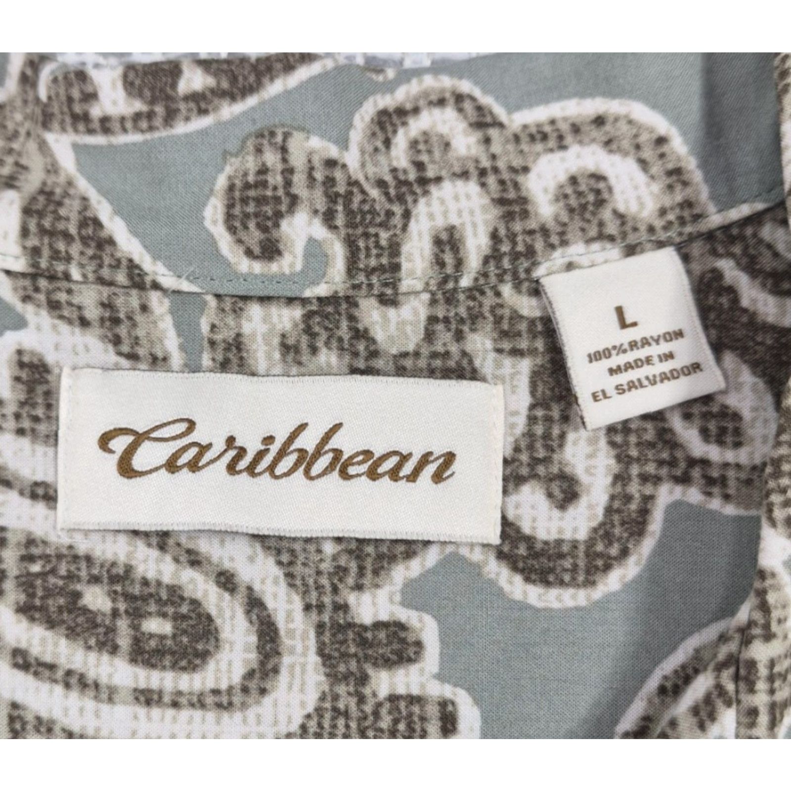 Vintage Caribbean Hawaiian Button Up Shirt Mens Large Paisley Short Sleeve Tropical Size US L / EU 52-54 / 3 - 5 Thumbnail