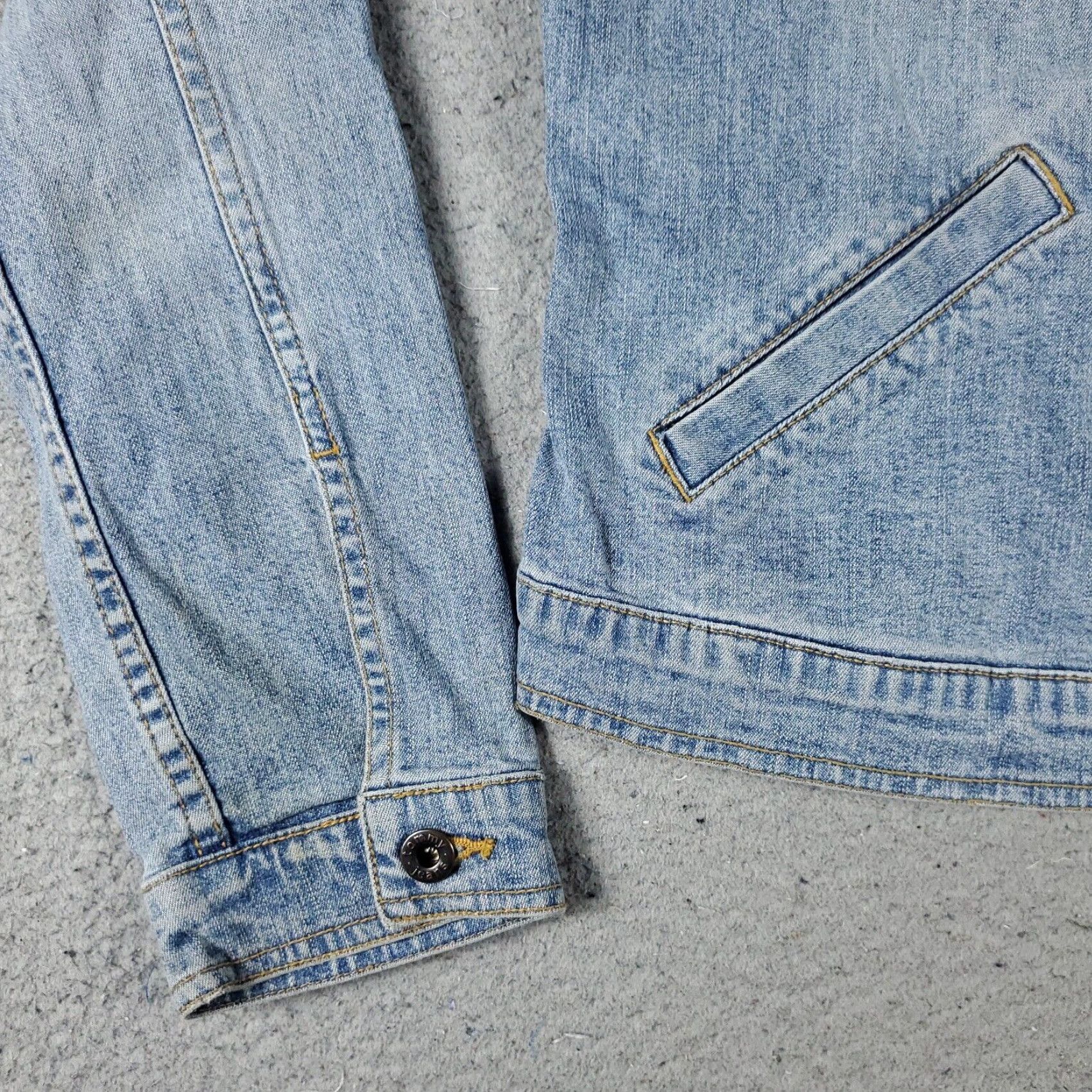 Tommy Hilfiger VINTAGE Tommy Hilfiger Denim Jacket Womens Medium Blue Mid-Length Regular Fit Size 32" / US 10 / IT 46 - 3 Thumbnail