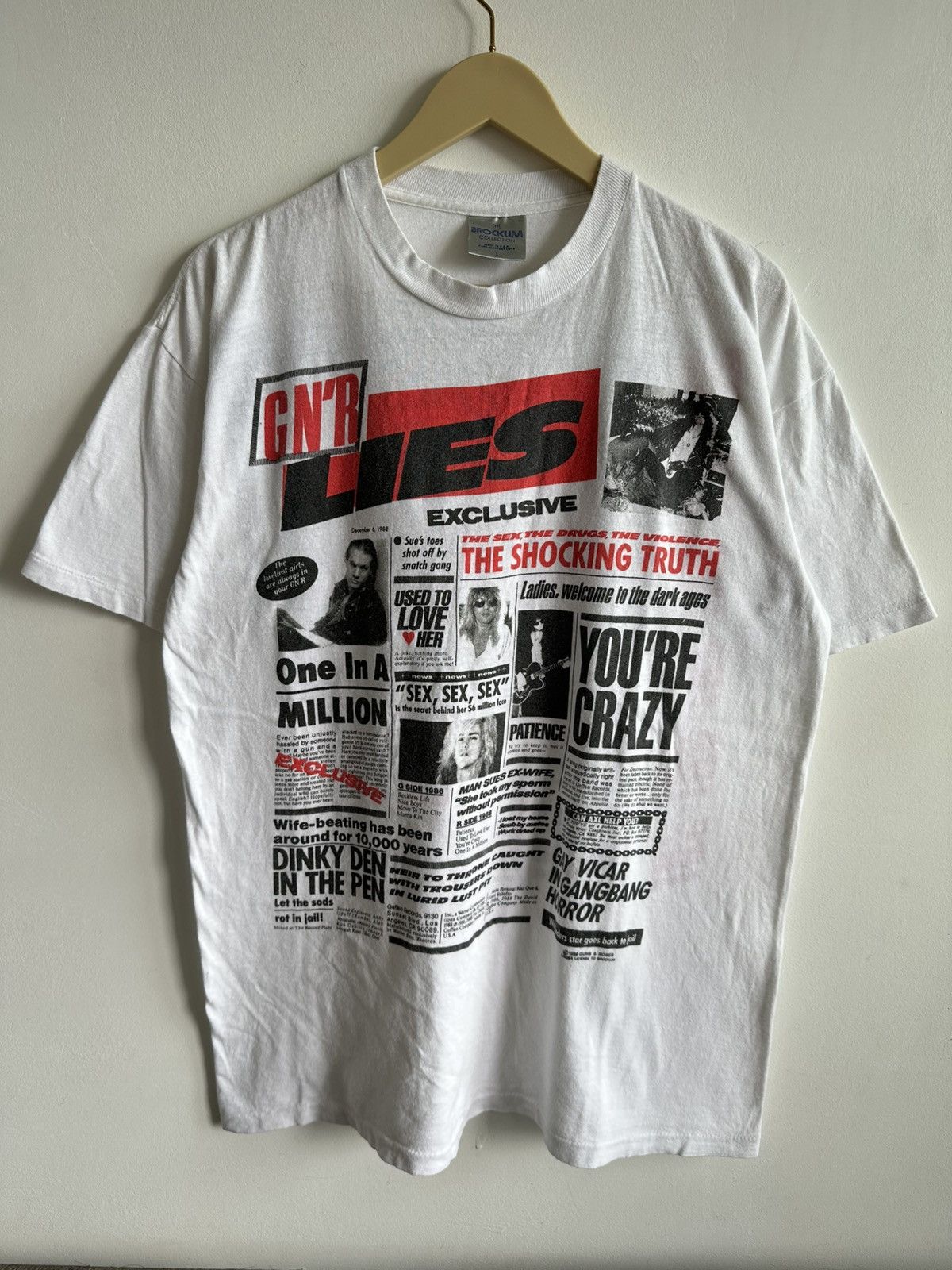 Band Tees Vintage 80’s Guns N’ Roses Lies RARE band rock Tees USA Size US L / EU 52-54 / 3 - 3 Thumbnail