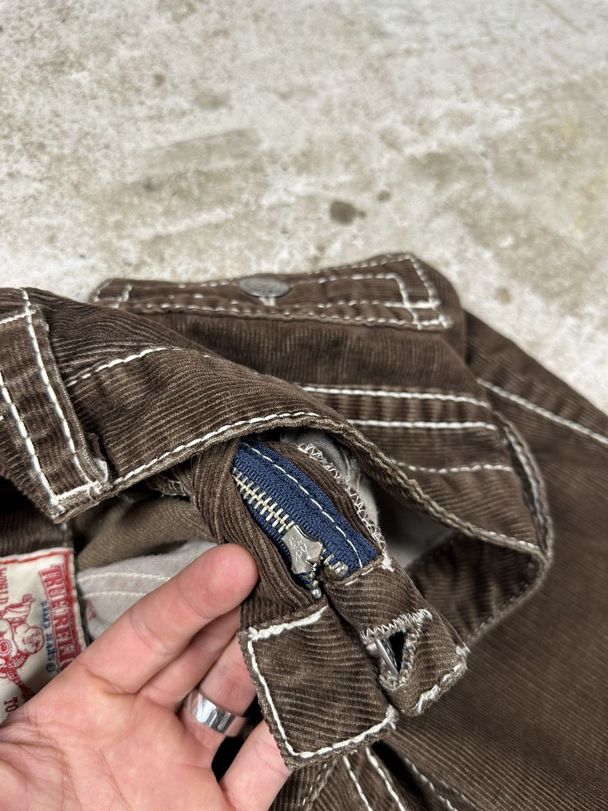 True Religion × Vintage RARE Vintage True Religion Joey Big T Brown Corduroy Bootcut Size US 28 / EU 44 - 10 Thumbnail