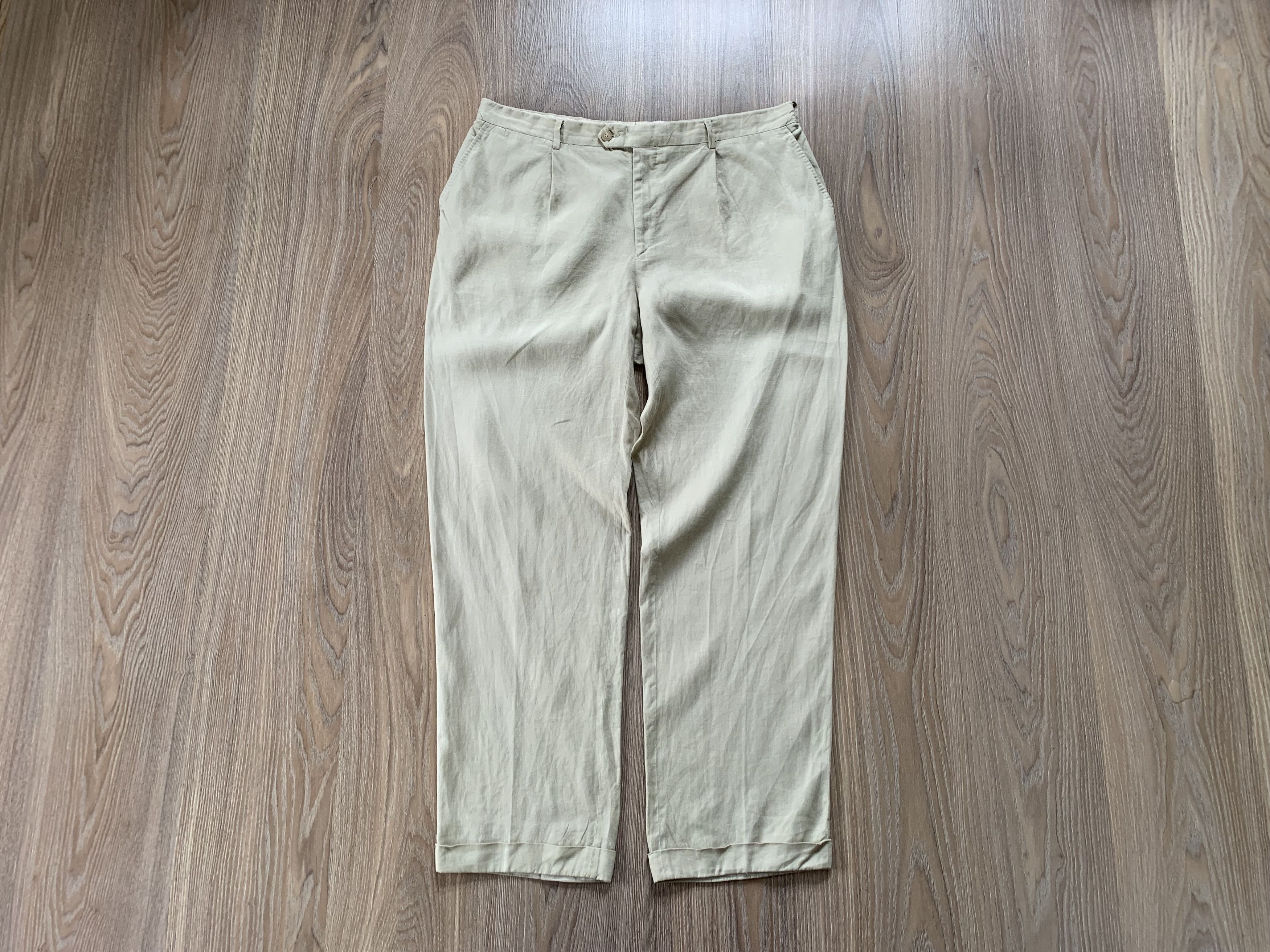 Luigi Bianchi × Vintage Luigi Bianchi Mantova Vintage Linen Casual Pants Size US 38 / EU 54 - 1 Thumbnail