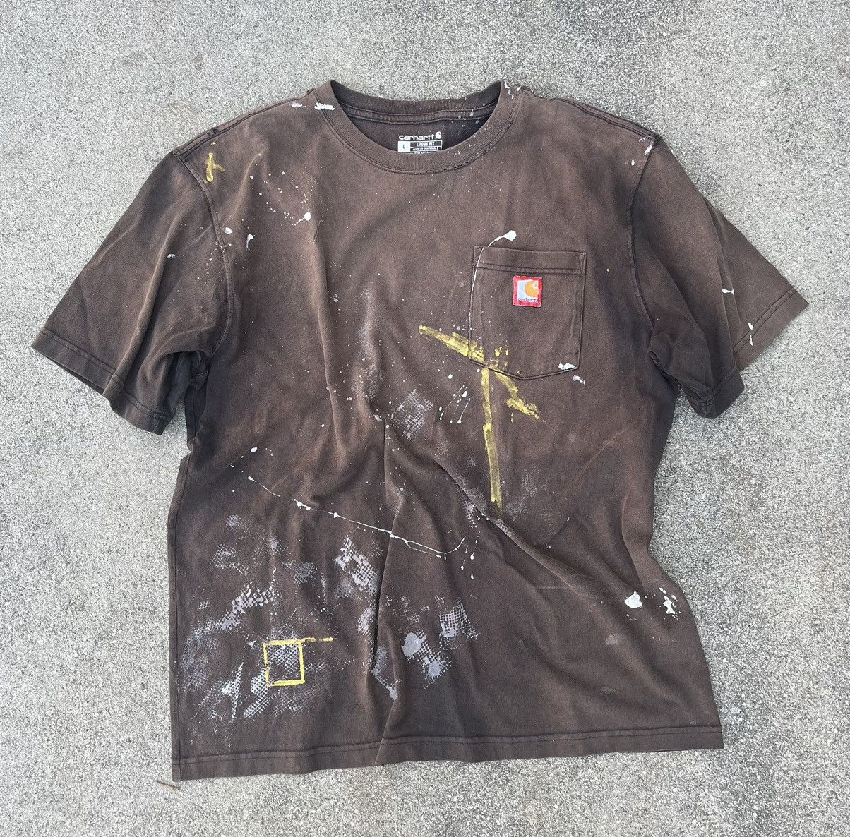 Carhartt Custom Carhartt T-Shirt Sun Fade Thrashed Distressed Pocket Size US L / EU 52-54 / 3 - 3 Thumbnail