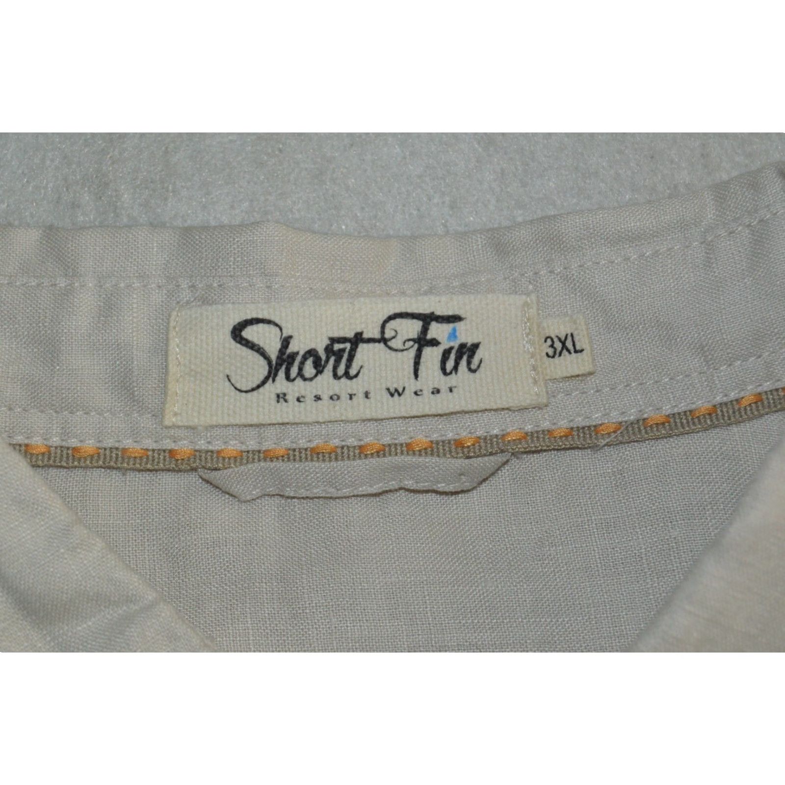 Vintage Short Fin Resort Wear Shirt Mens 3XL Beige Button Up Linen Beach NWOT Size US XXL / EU 58 / 5 - 3 Thumbnail