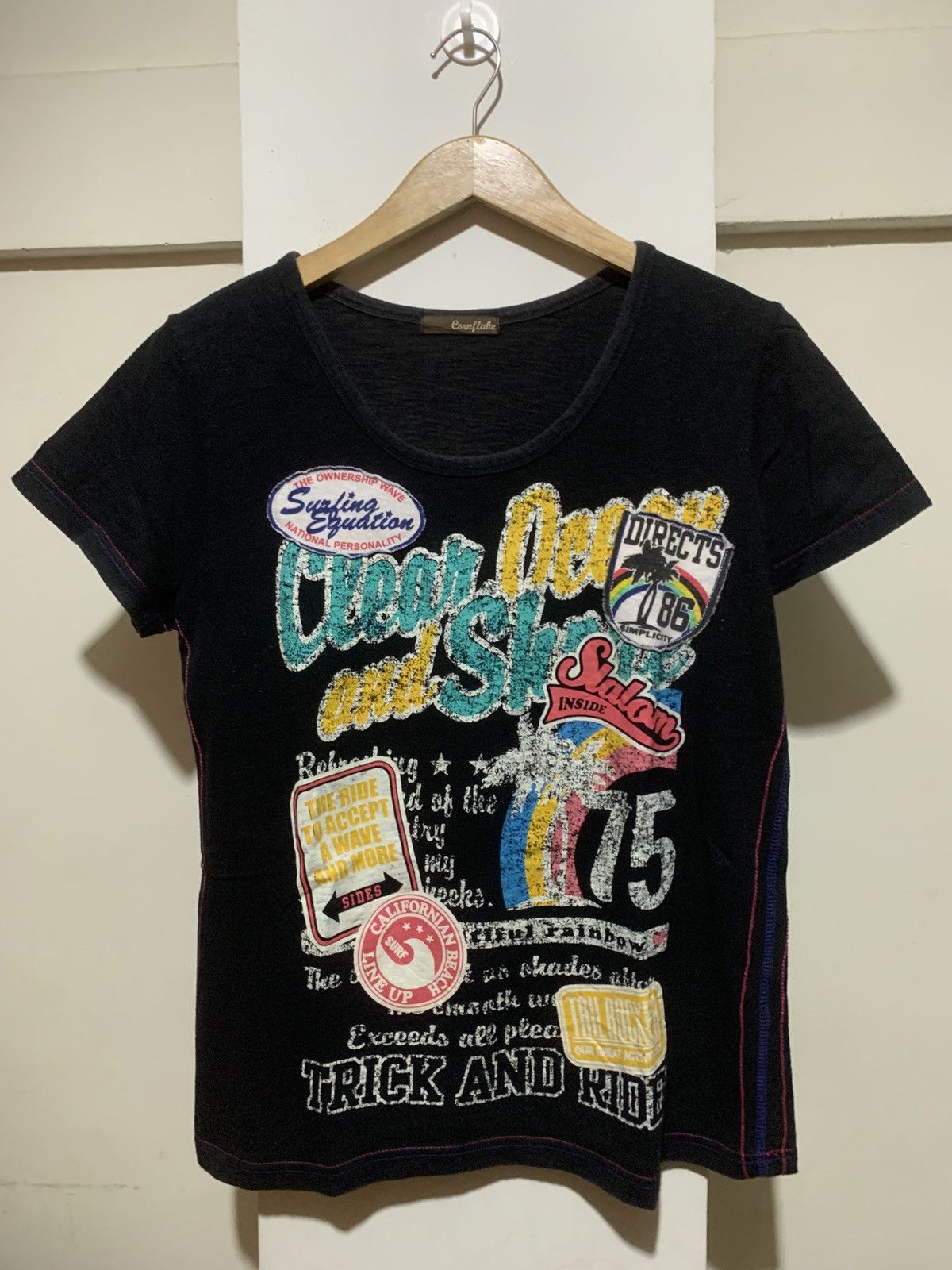14th Addiction Japanese Corn Flake Surf Style Patch Tee Shirt Size US L / EU 52-54 / 3 - 1 Thumbnail