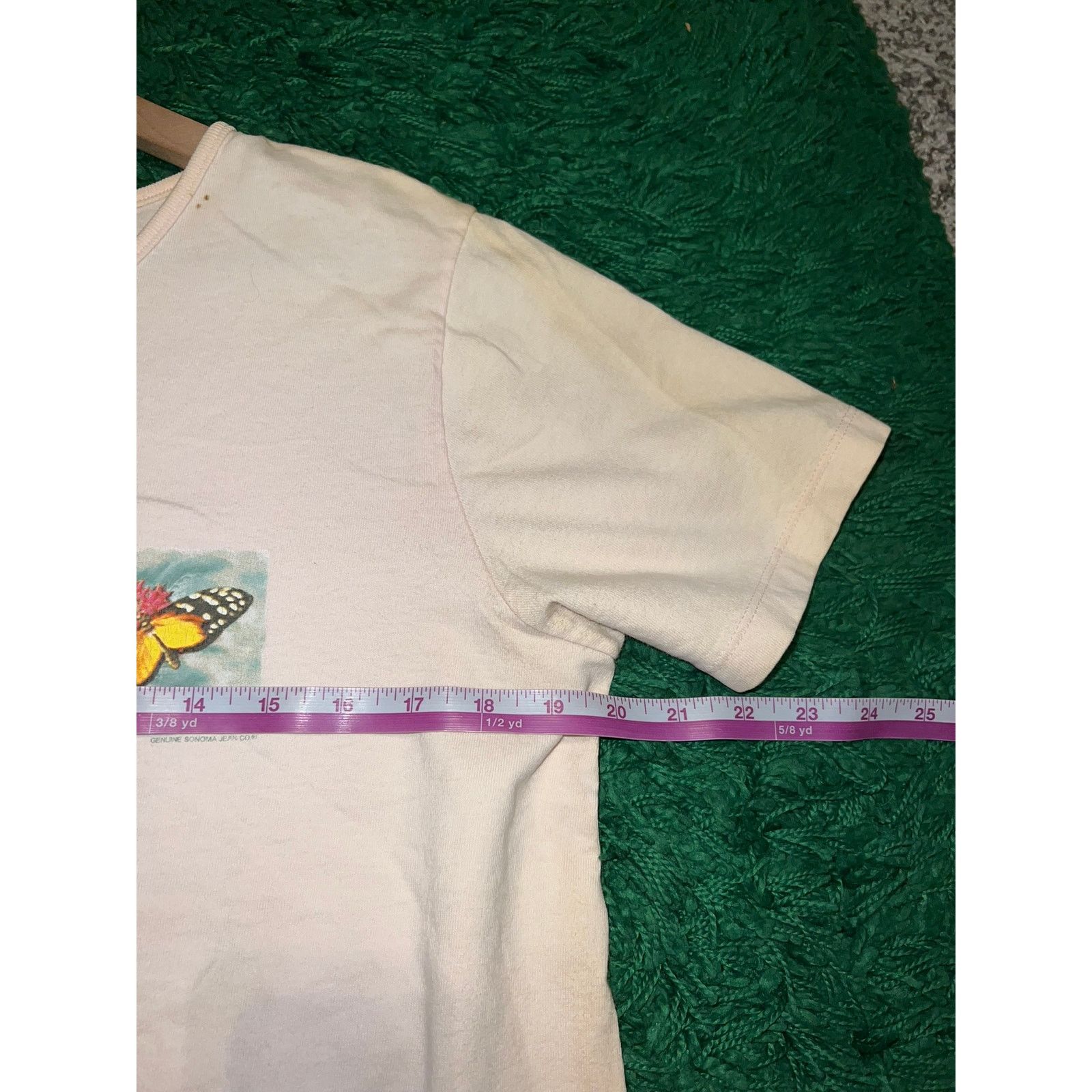 Sonoma Womens Summer Butterfly Shirt Garden Pink Tee Top 2003 Y2K M Size M / US 6-8 / IT 42-44 - 9 Thumbnail
