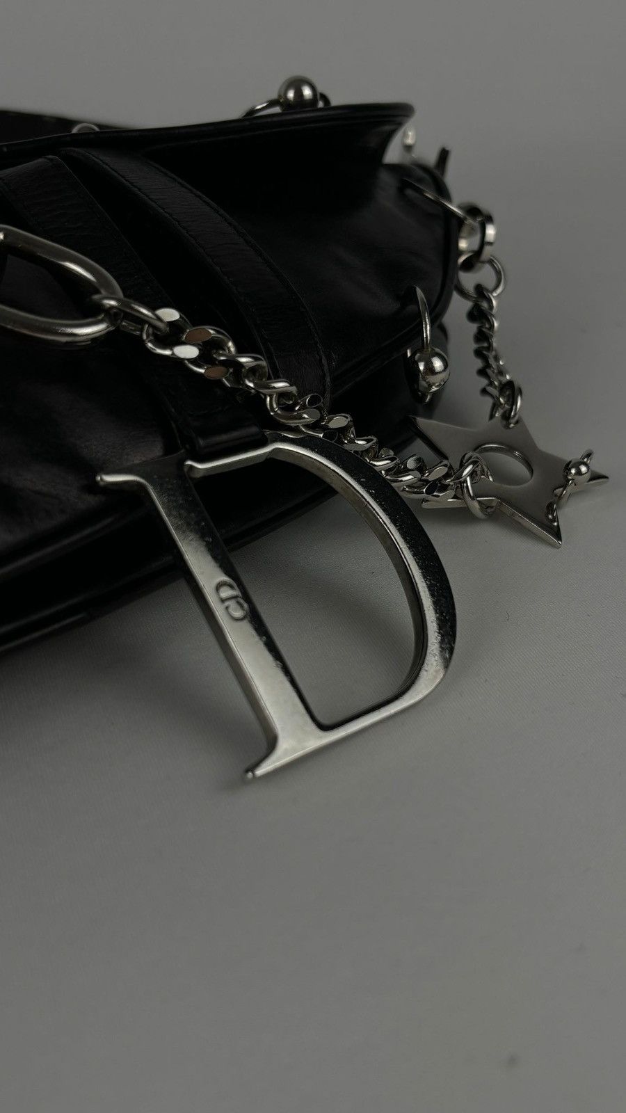 Dior Dior Punk Black Leather Hardcore Saddle Bag Size ONE SIZE - 12 Thumbnail