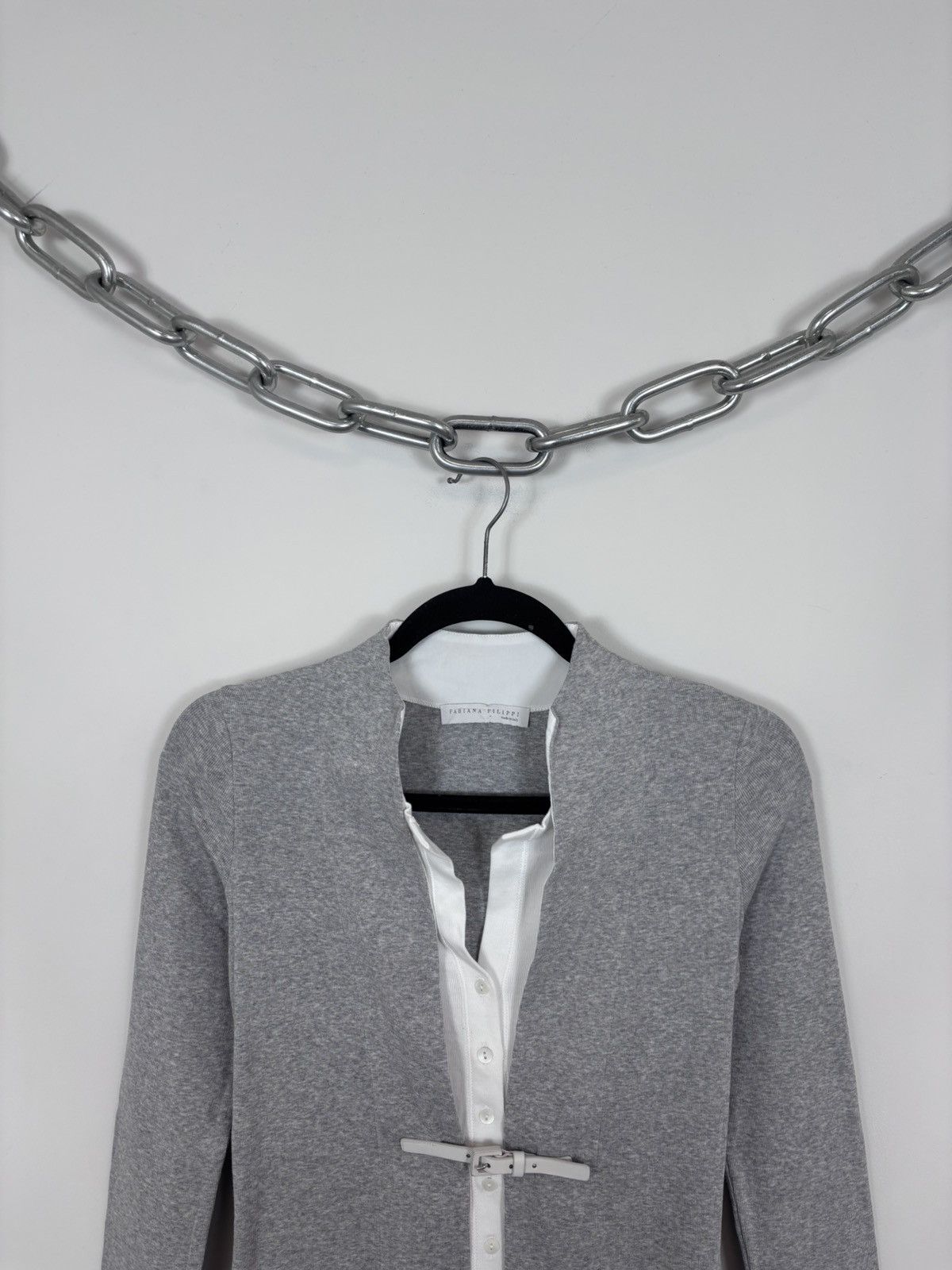 Fabiana Filippi Fabiana Filippi Women’s Belted Gray Collarless Jacket Size XS / US 0-2 / IT 36-38 - 2 Thumbnail