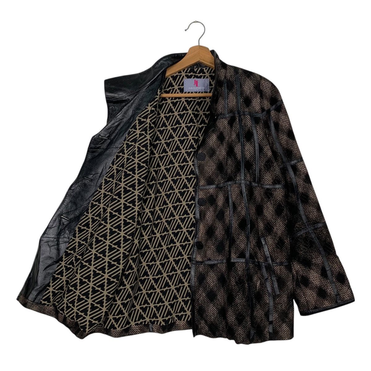 Japanese Brand Jan Elizabeth Checkered Leather Jacket Size M / US 6-8 / IT 42-44 - 9 Thumbnail