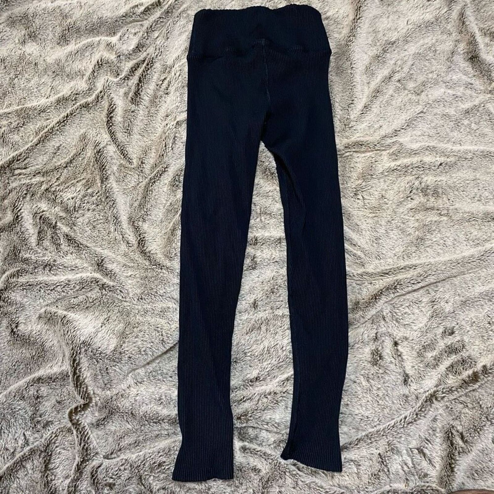 Other Carbon38 Black Ribbed Leggings | Sz S Size 27" / US 4 / IT 40 - 2 Thumbnail