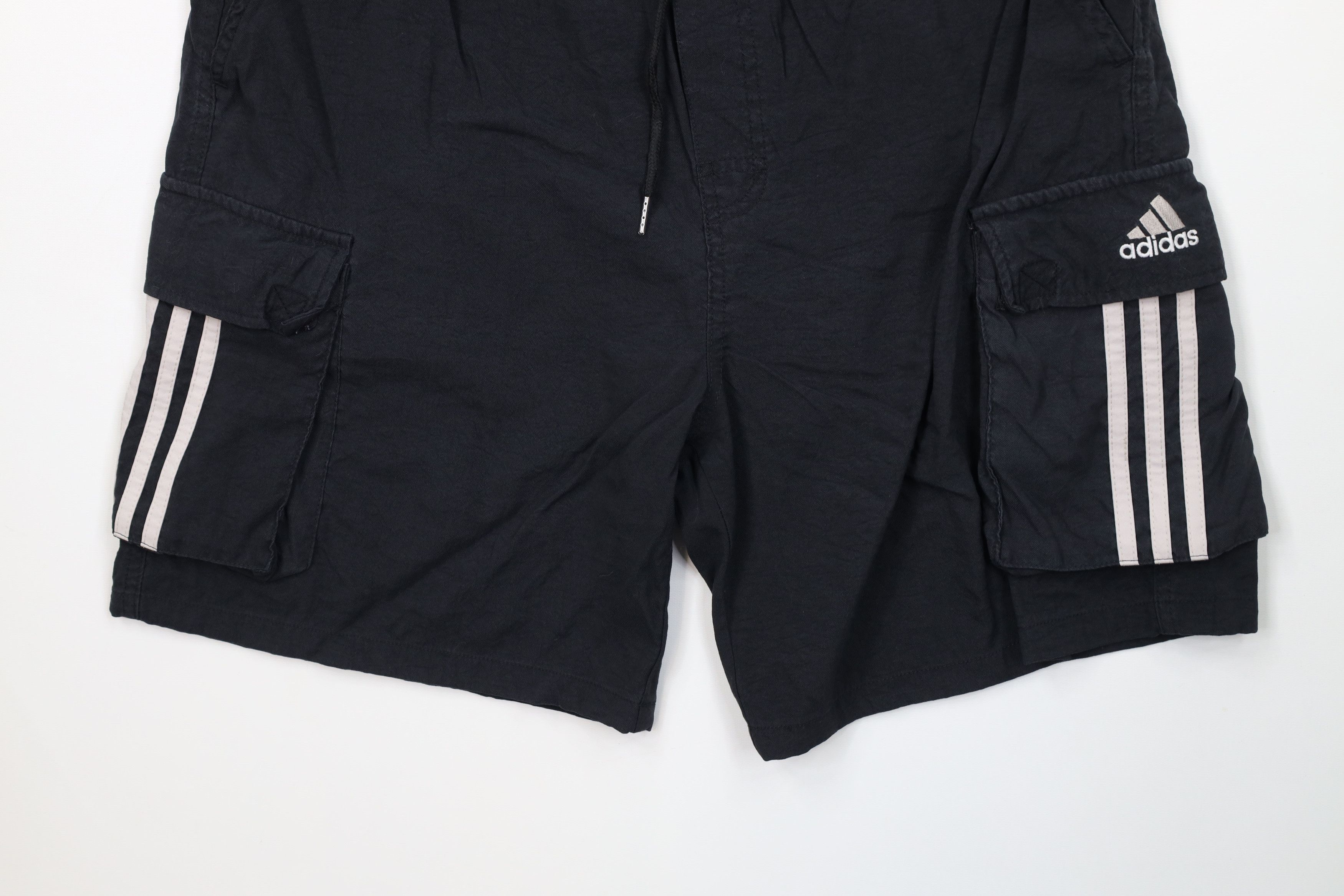 Adidas Vintage 90s Adidas Striped Cargo Shorts Black Polyester Size US 36 / EU 52 - 4 Thumbnail