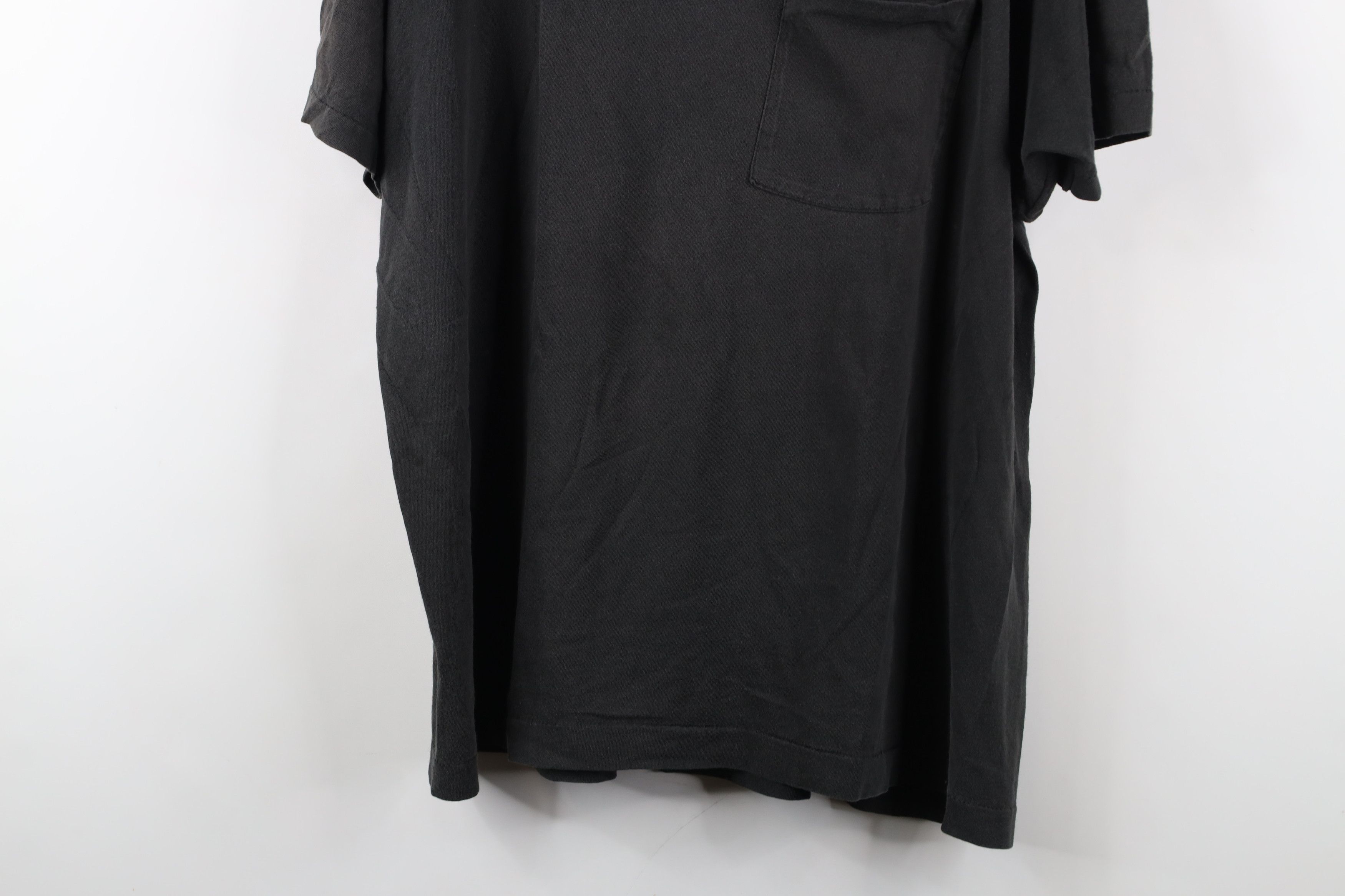 Vintage Vintage 90s Streetwear Faded Cotton Pocket T-Shirt Black USA Size US XL / EU 56 / 4 - 3 Thumbnail