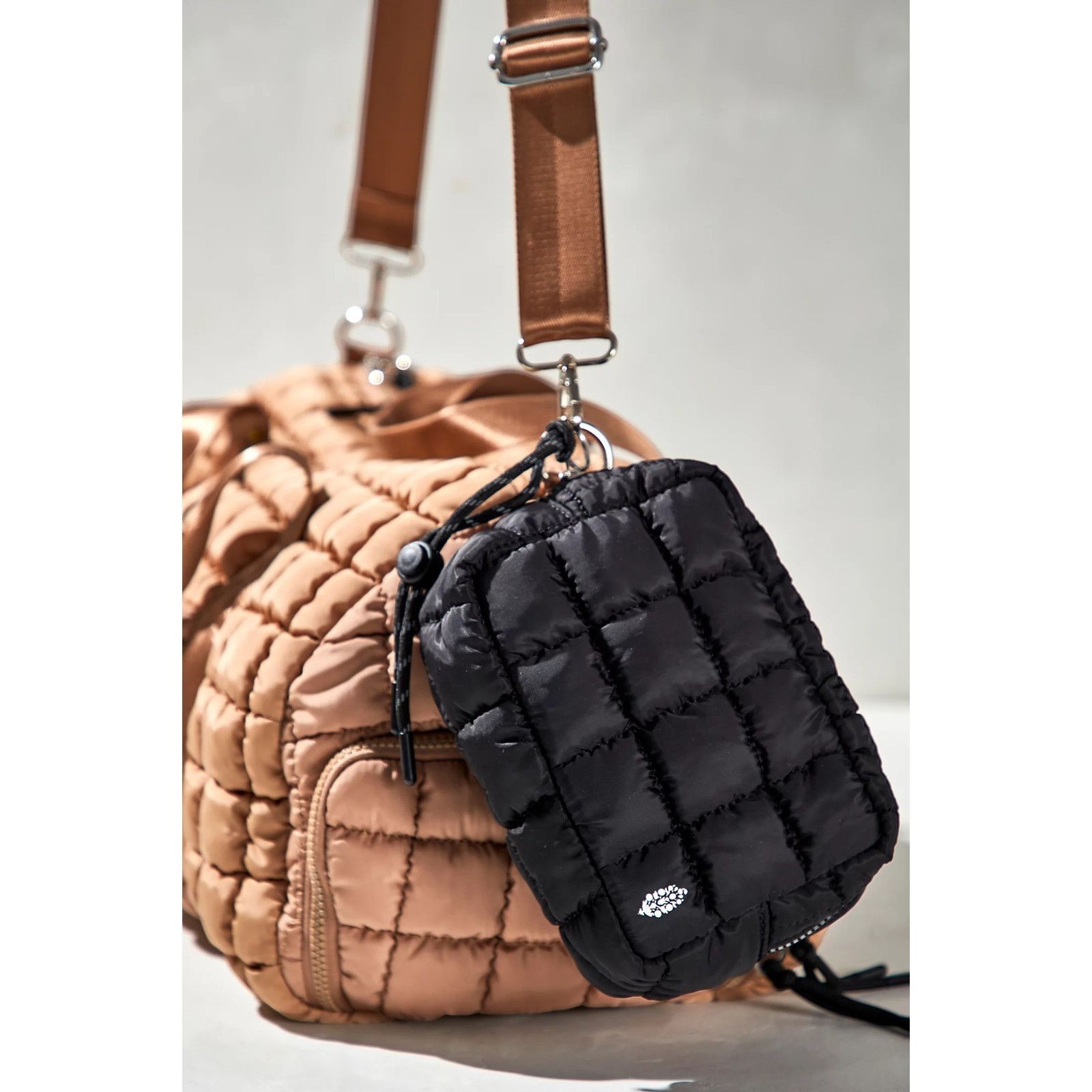 Free People FP Movement Quilted Mini Case Zip Pouch Bag | Black Size ONE SIZE - 1 Thumbnail