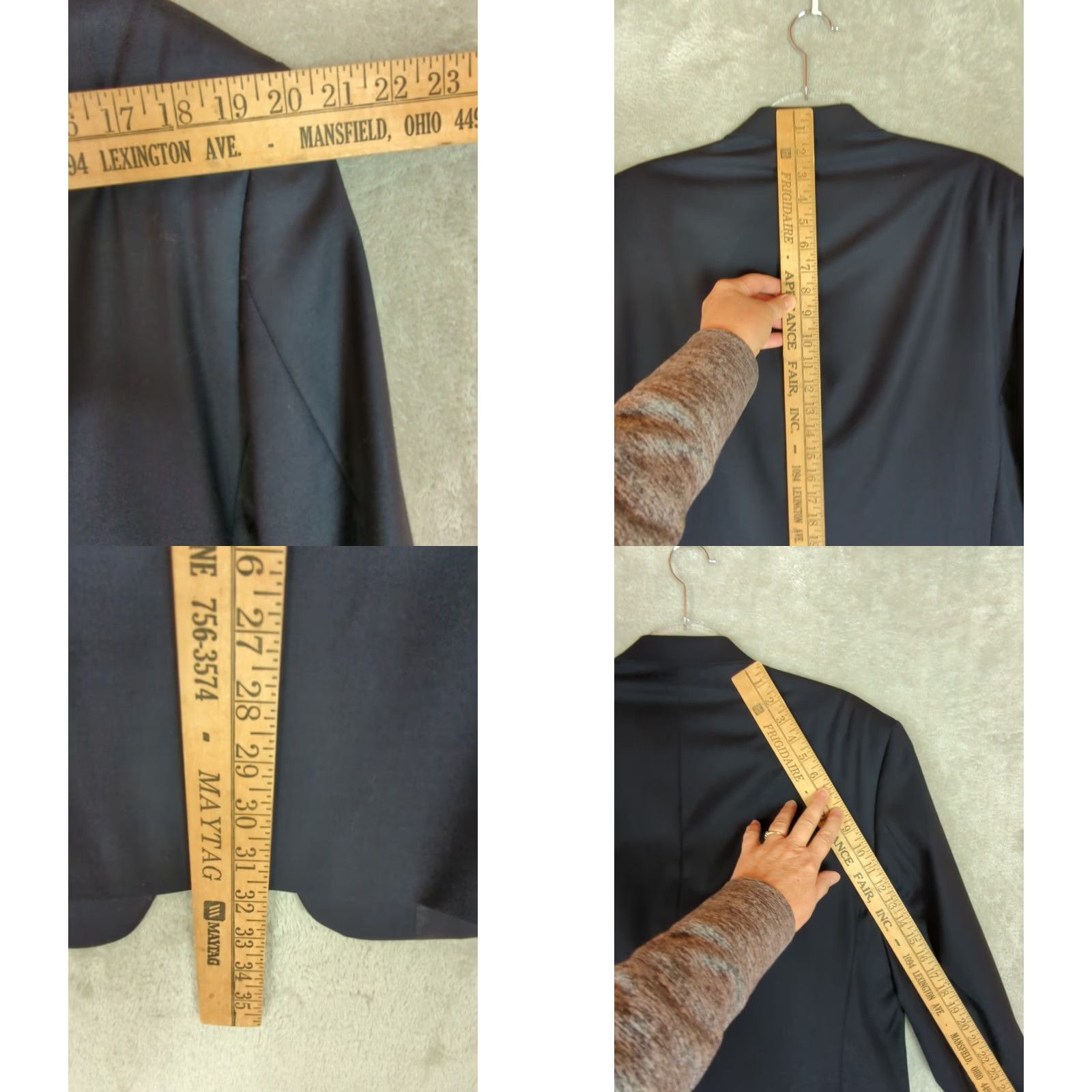Ralph Lauren VINTAGE Lauren Ralph Lauren WATERBURY Gold Button Wool Navy Blazer Jacket Sport Coat Size 46R - 9 Thumbnail