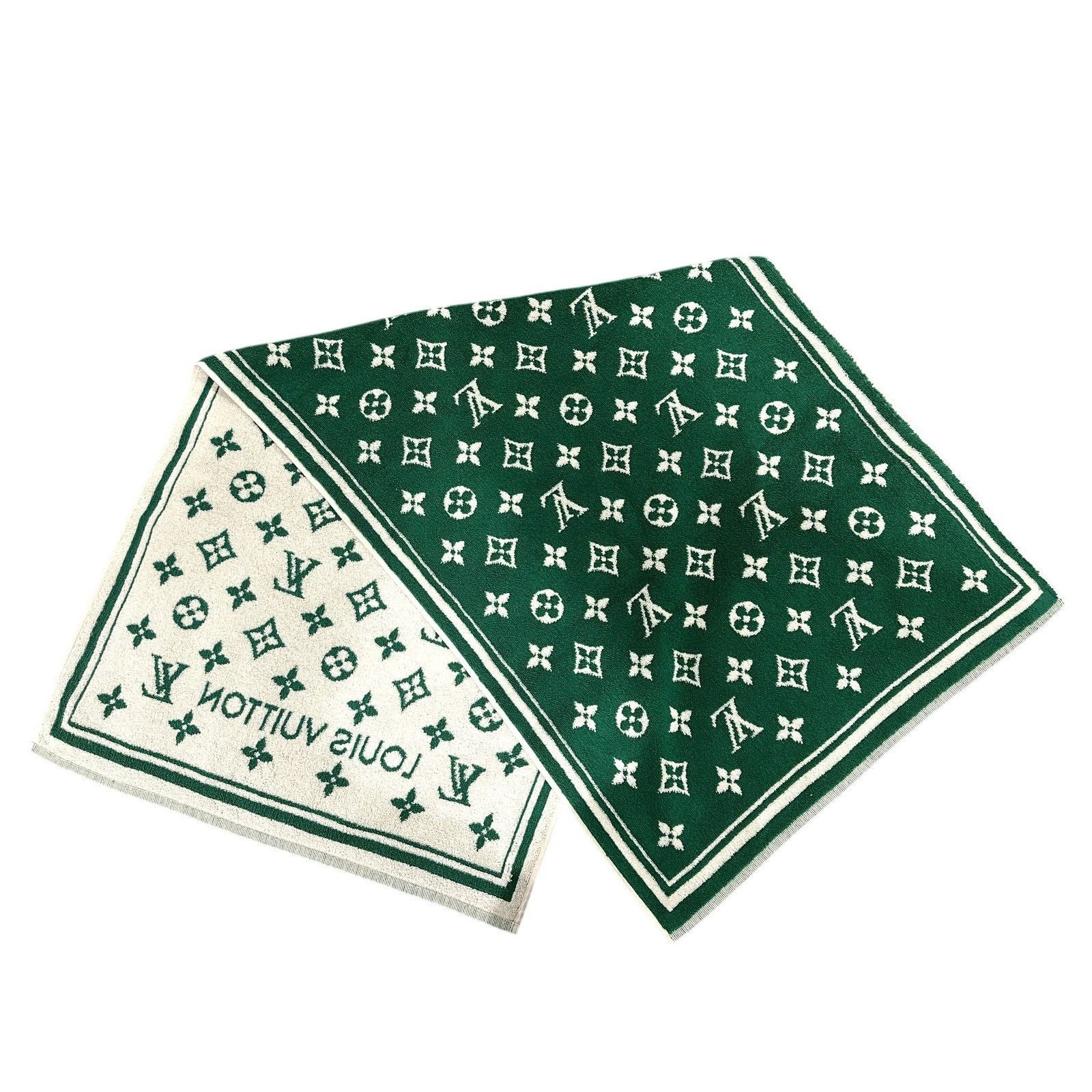 Louis Vuitton LOUIS VUITTON BeachBathTowel MonogramGreenReversibleEUCw/BOX Size ONE SIZE - 2 Thumbnail