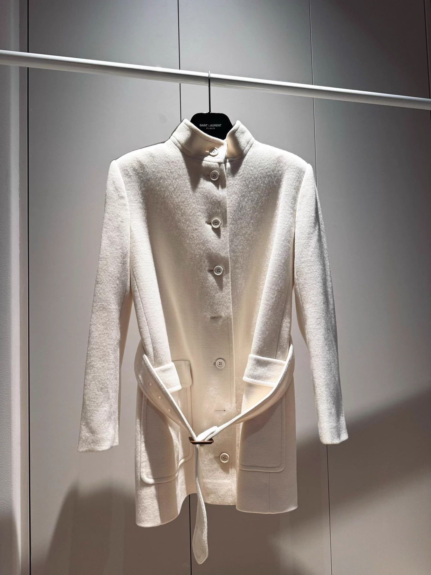 Saint Laurent Paris YSL 21FW Fitted Wool Coat 40 Belted Korean size up Size S / US 4 / IT 40 - 1 Thumbnail